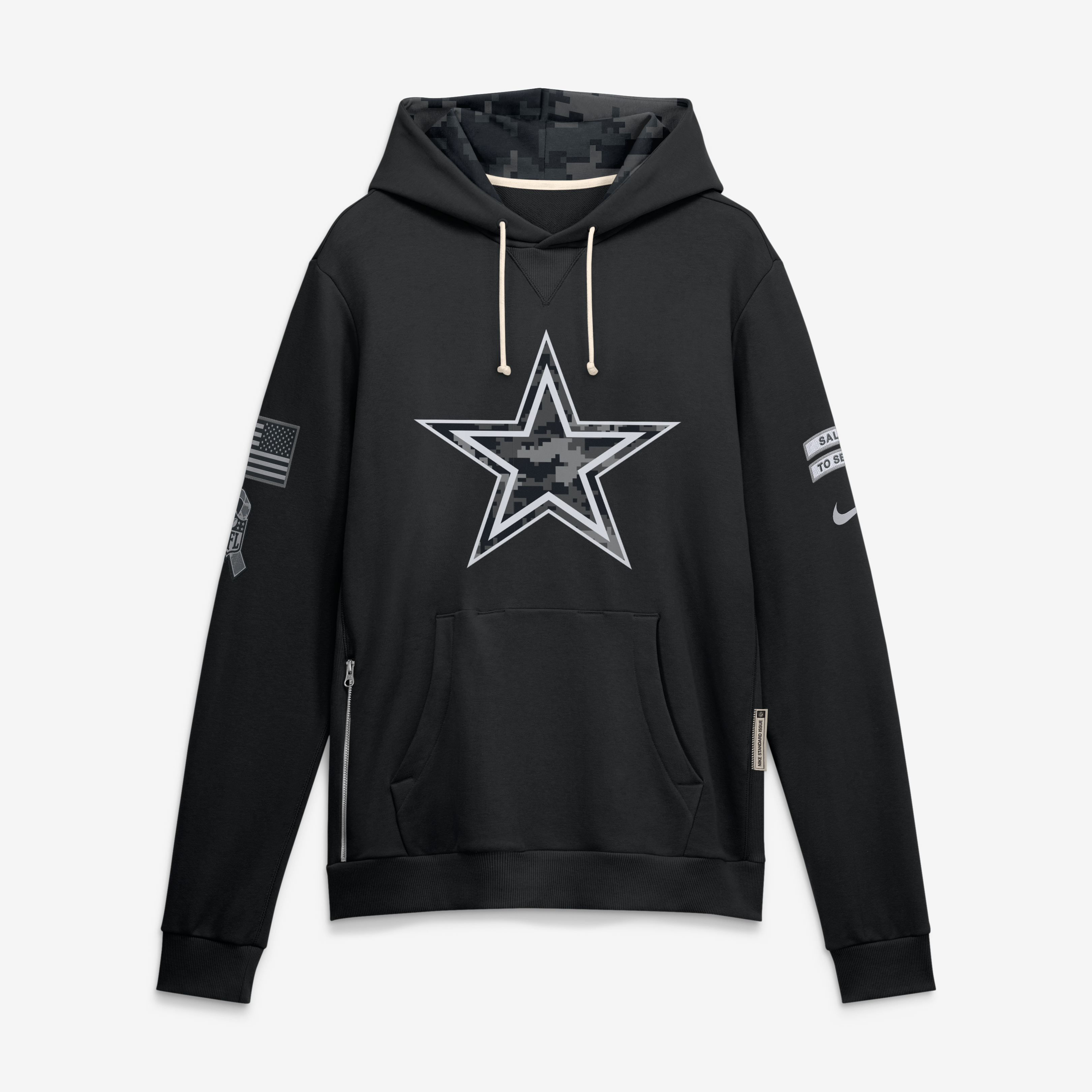 Sweat à capuche Nike Dallas Cowboys 2026 Salute to Service Sideline Dri-FIT noir pour homme