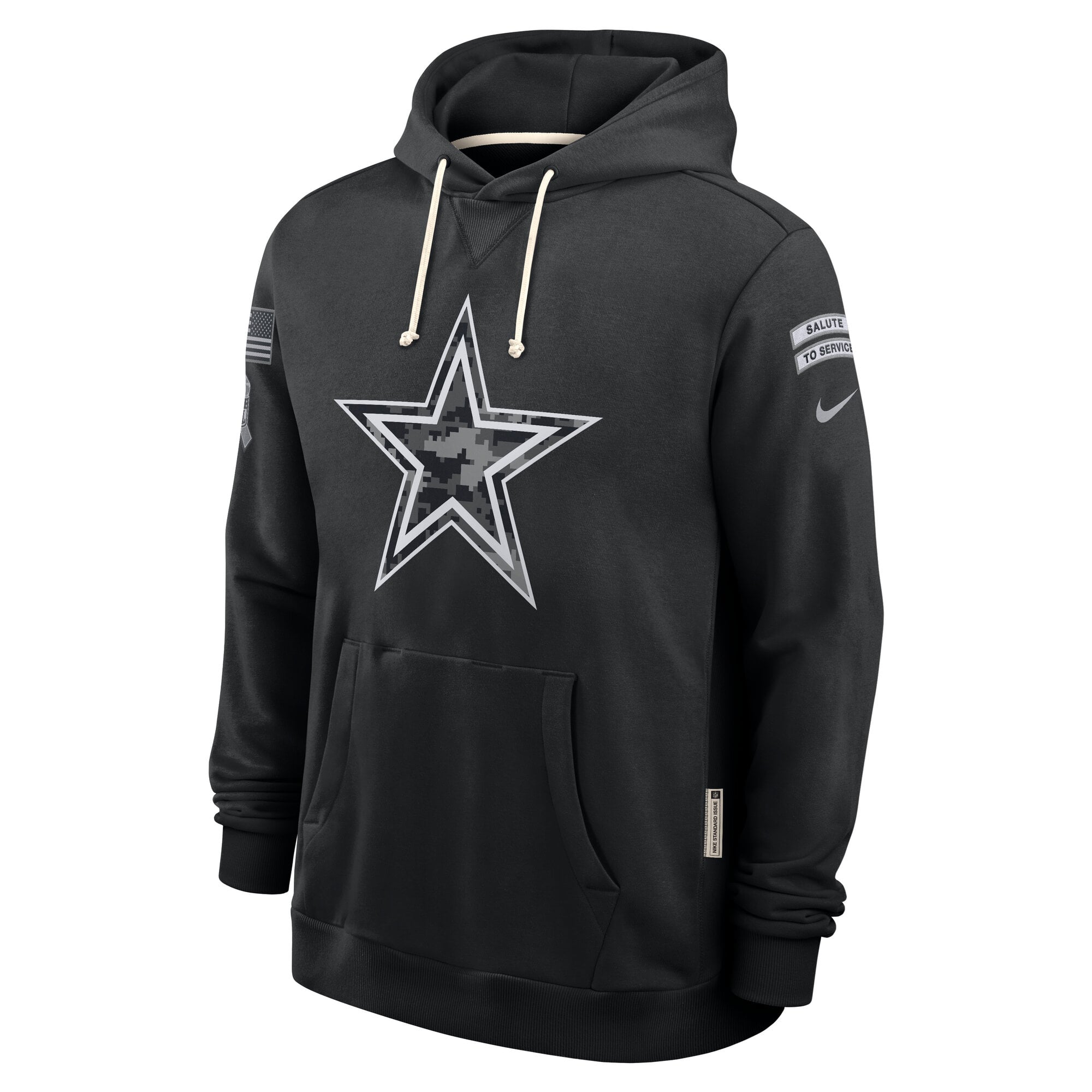 Sweat à capuche Nike Dallas Cowboys 2026 Salute to Service Sideline Dri-FIT noir pour homme