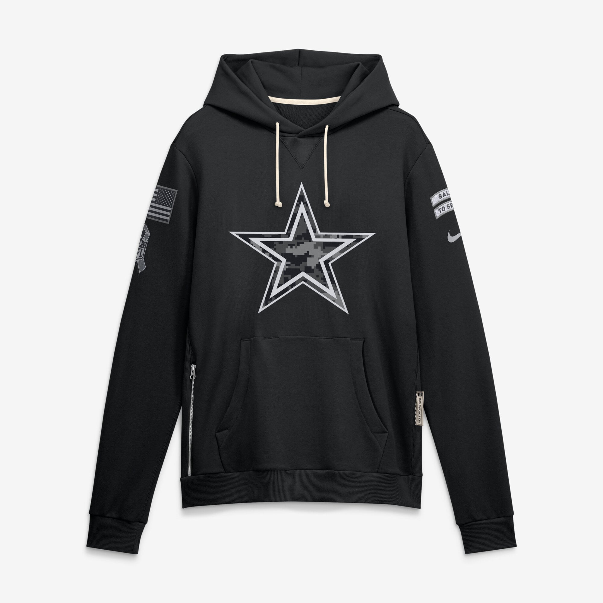 Sweat à capuche Nike Dallas Cowboys 2026 Salute to Service Sideline Dri-FIT noir pour homme