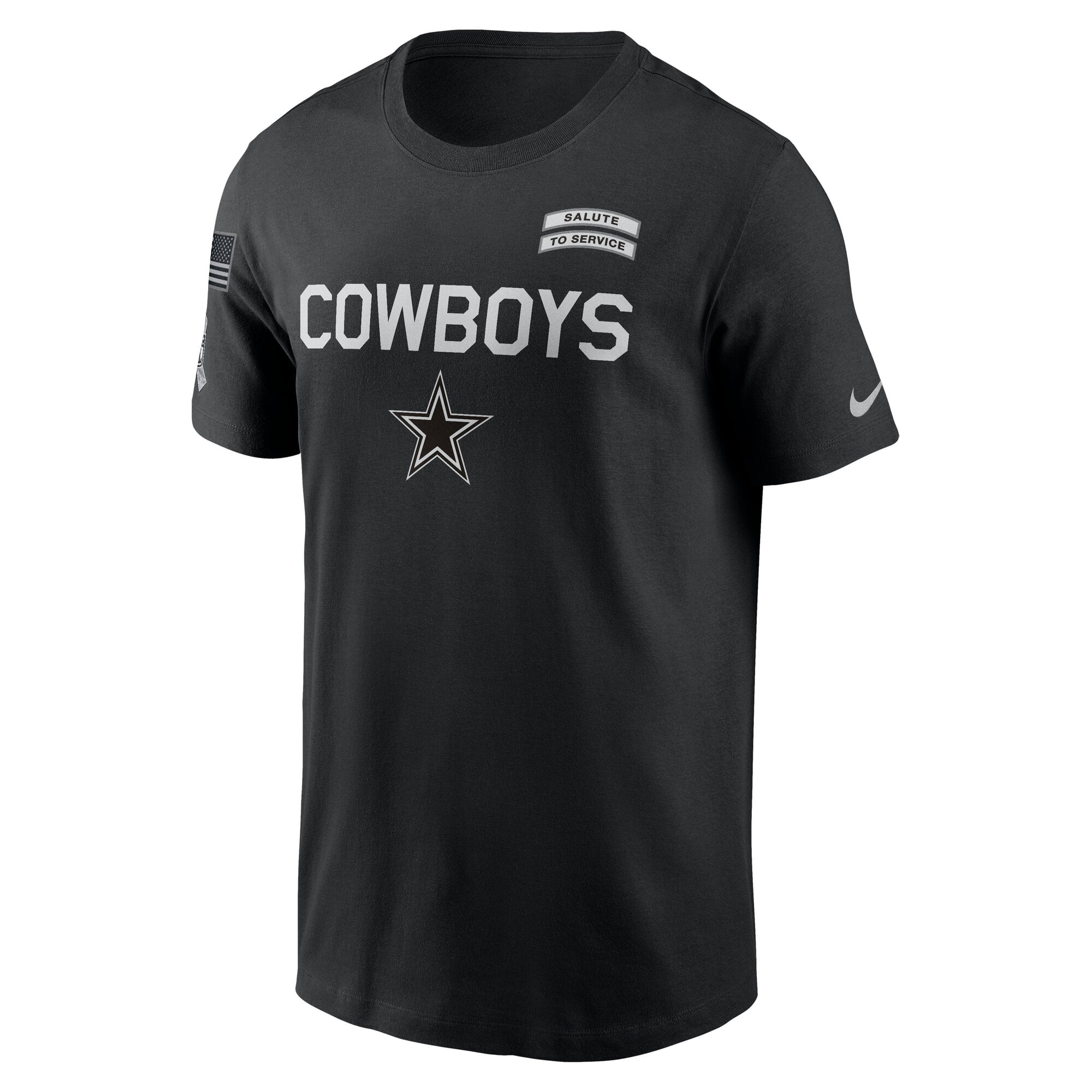 T-shirt Nike Dri-FIT noir pour homme Dallas Cowboys 2026 Salute to Service Sideline