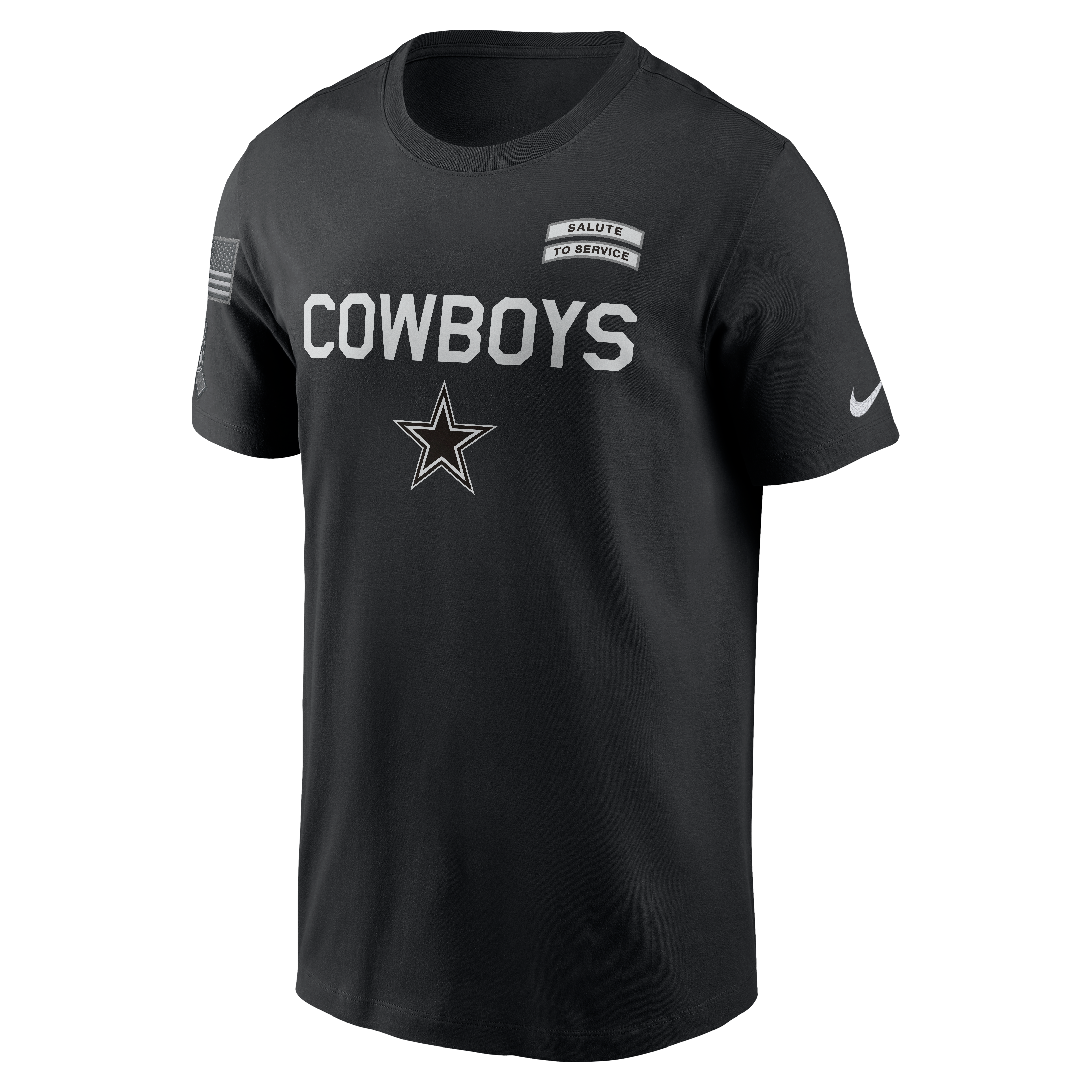 T-shirt Nike Dri-FIT noir pour homme Dallas Cowboys 2026 Salute to Service Sideline