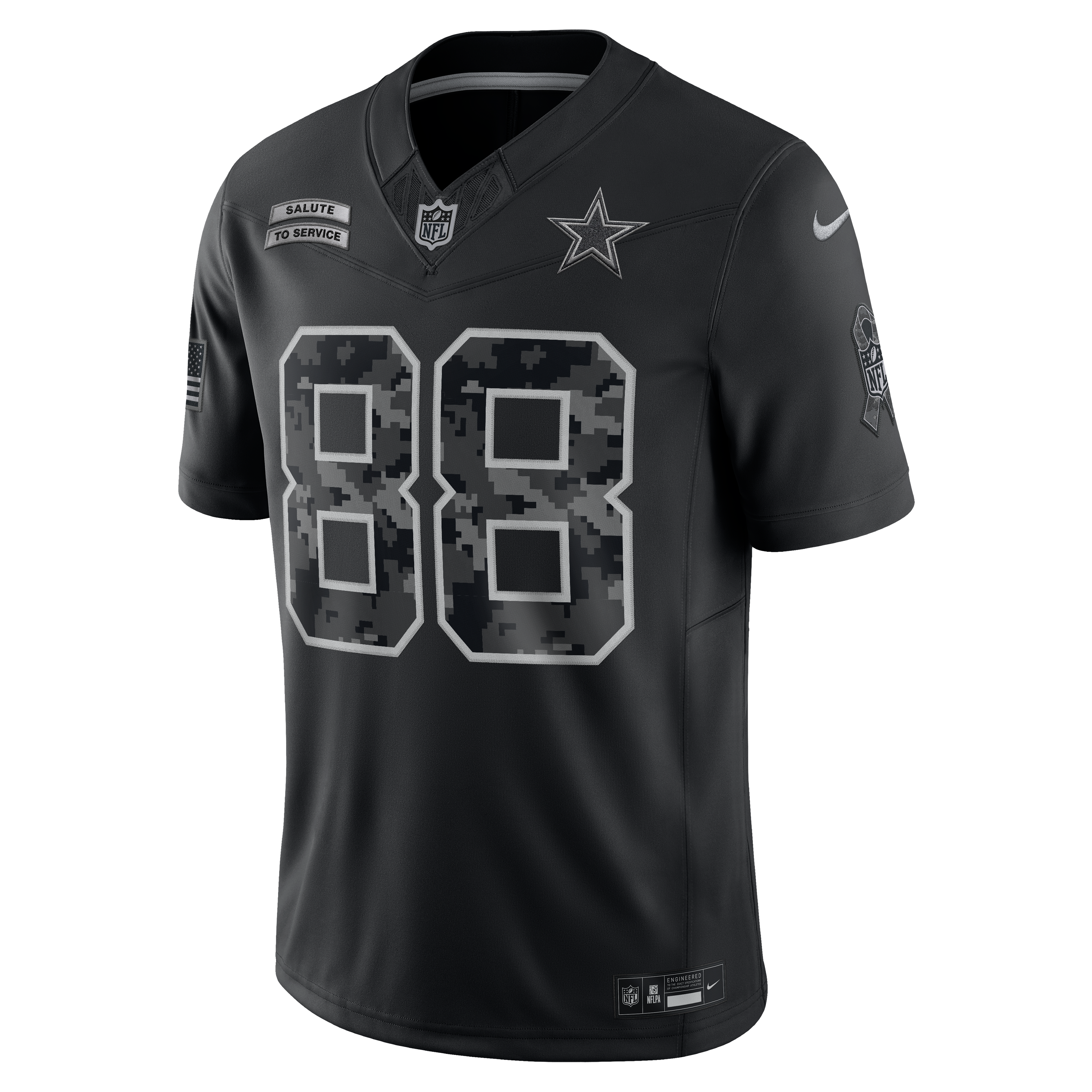 Men's Nike CeeDee Lamb Black Dallas Cowboys 2026 Salute to Service Stitched Limited Jersey