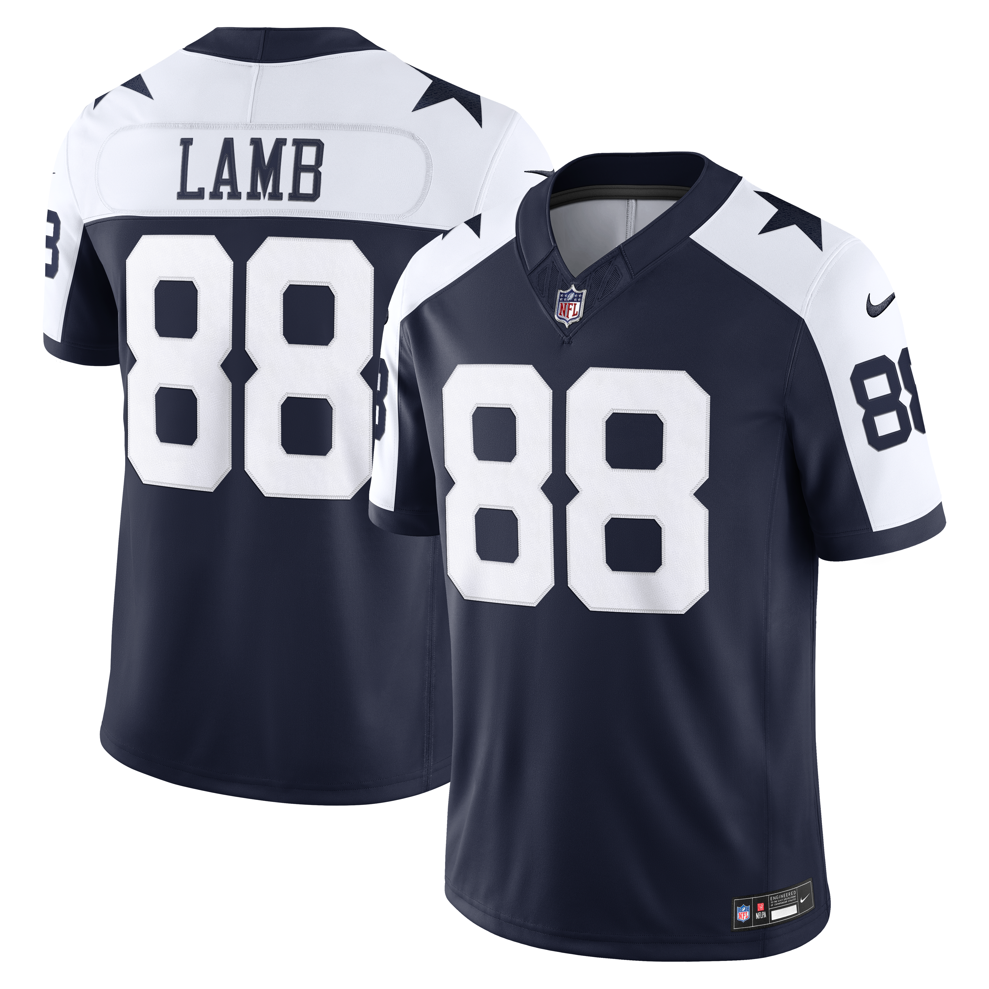 Men's Nike CeeDee Lamb Navy Dallas Cowboys Alternate Vapor F.U.S.E. Stitched Limited Jersey