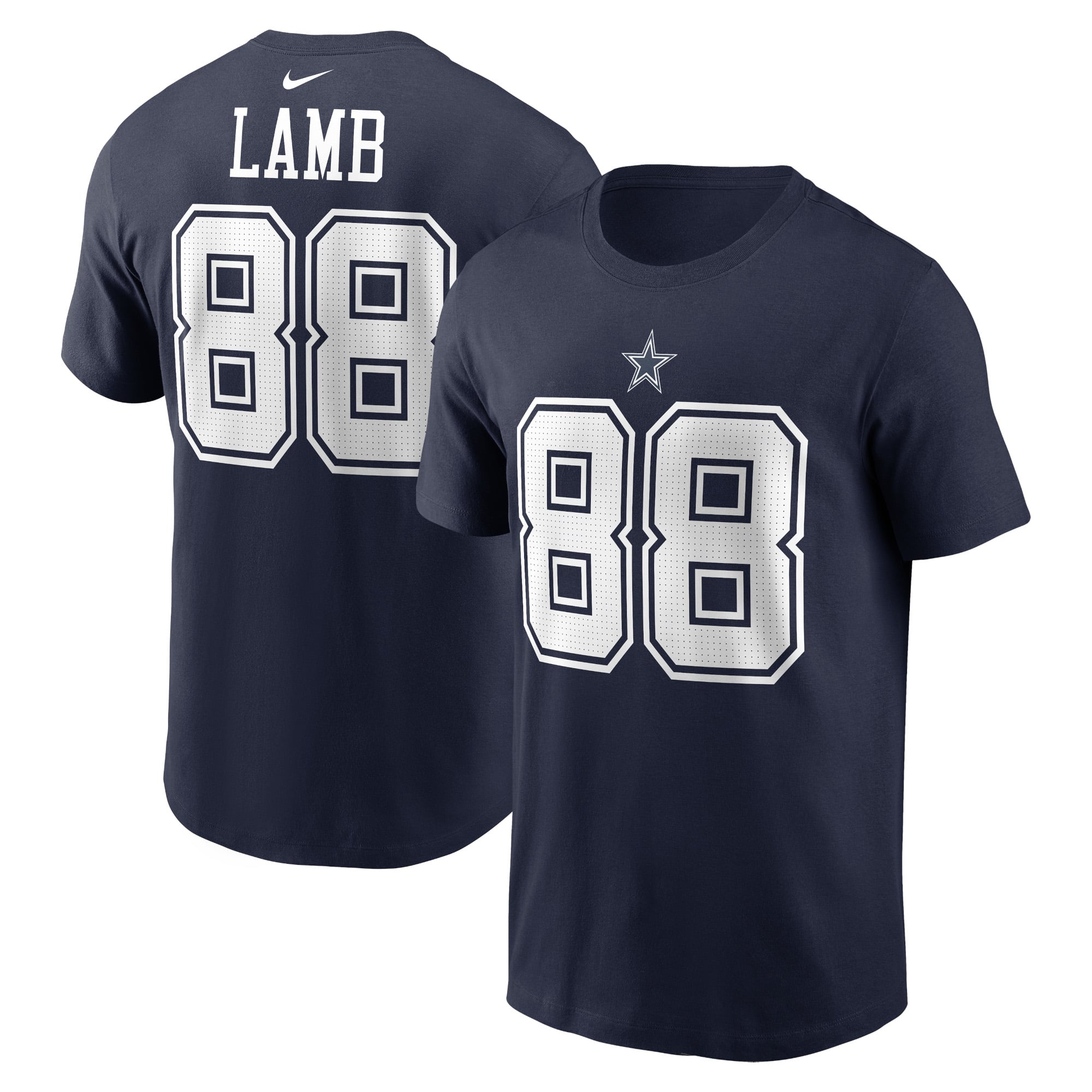 Men's Nike CeeDee Lamb Navy Dallas Cowboys Name & Number T-Shirt