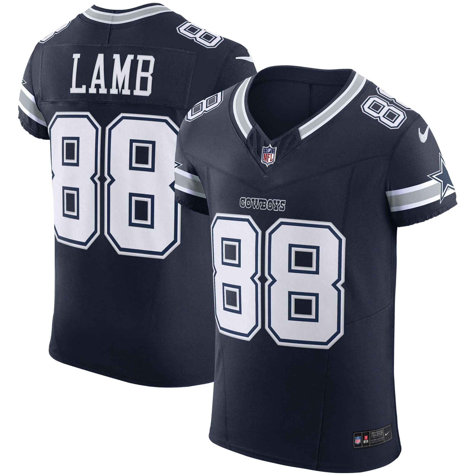 Men's Nike CeeDee Lamb Navy Dallas Cowboys Team Vapor F.U.S.E. Elite Jersey