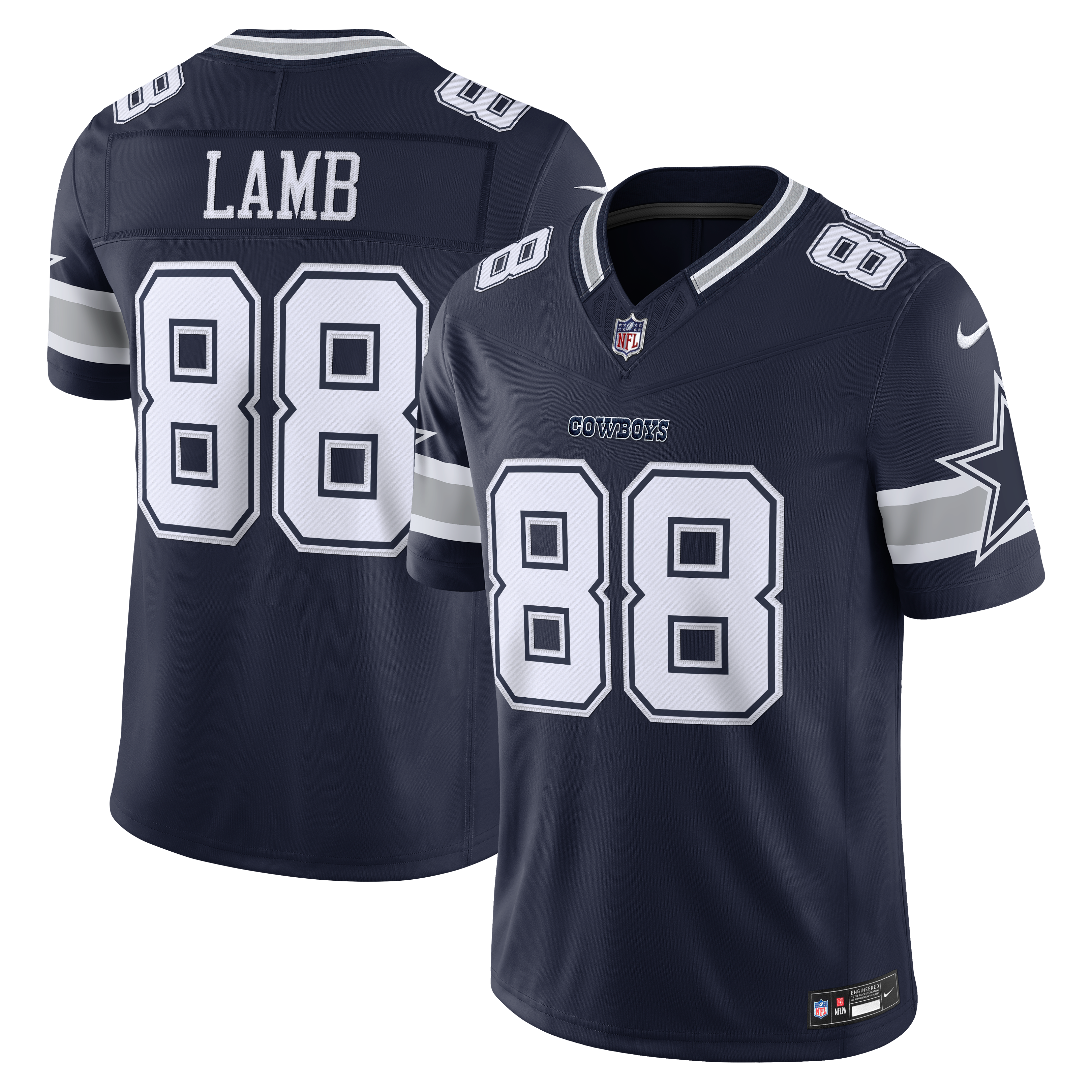 Men's Nike CeeDee Lamb Navy Dallas Cowboys Team Vapor F.U.S.E. Stitched Limited Jersey