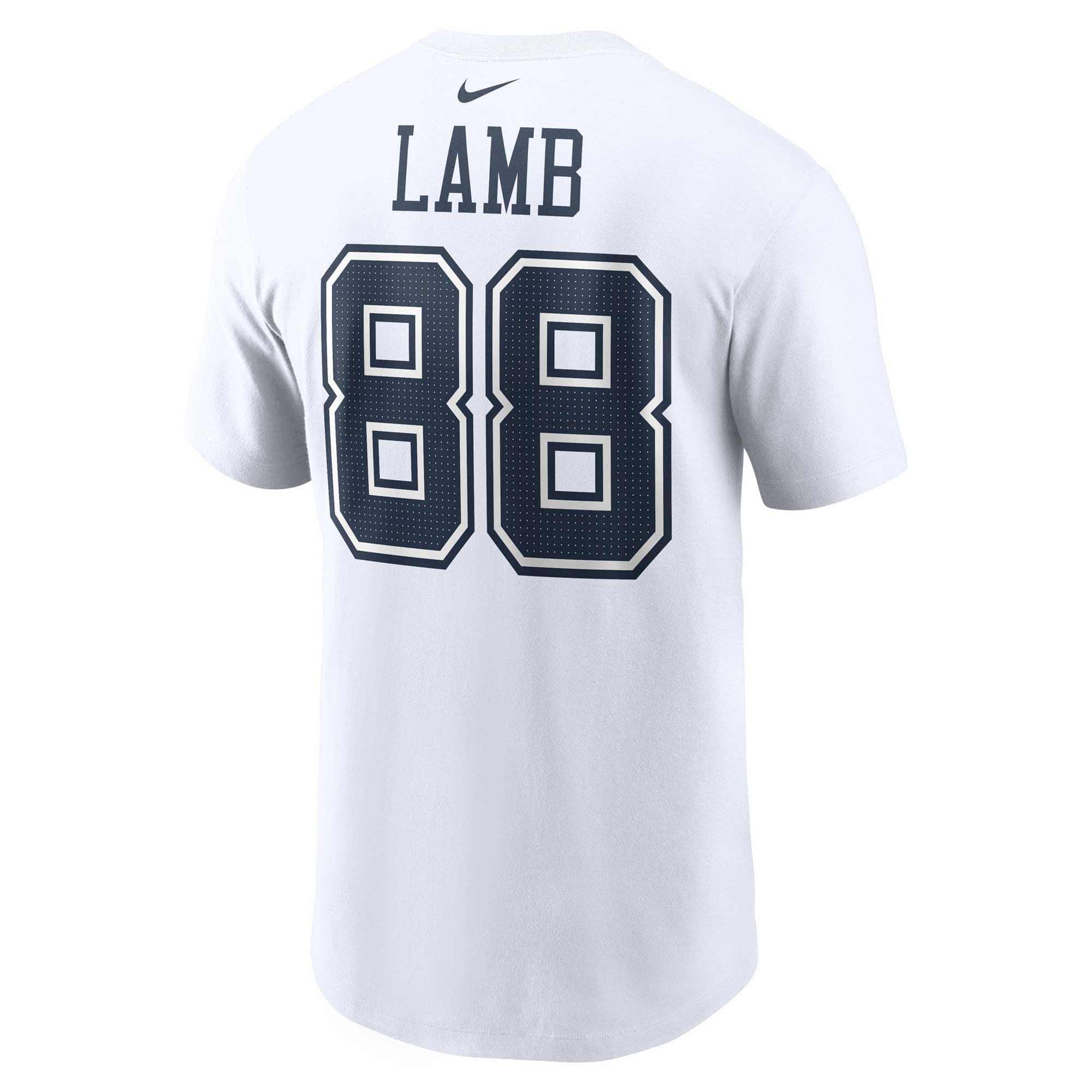 Men's Nike CeeDee Lamb White Dallas Cowboys Name & Number T-Shirt