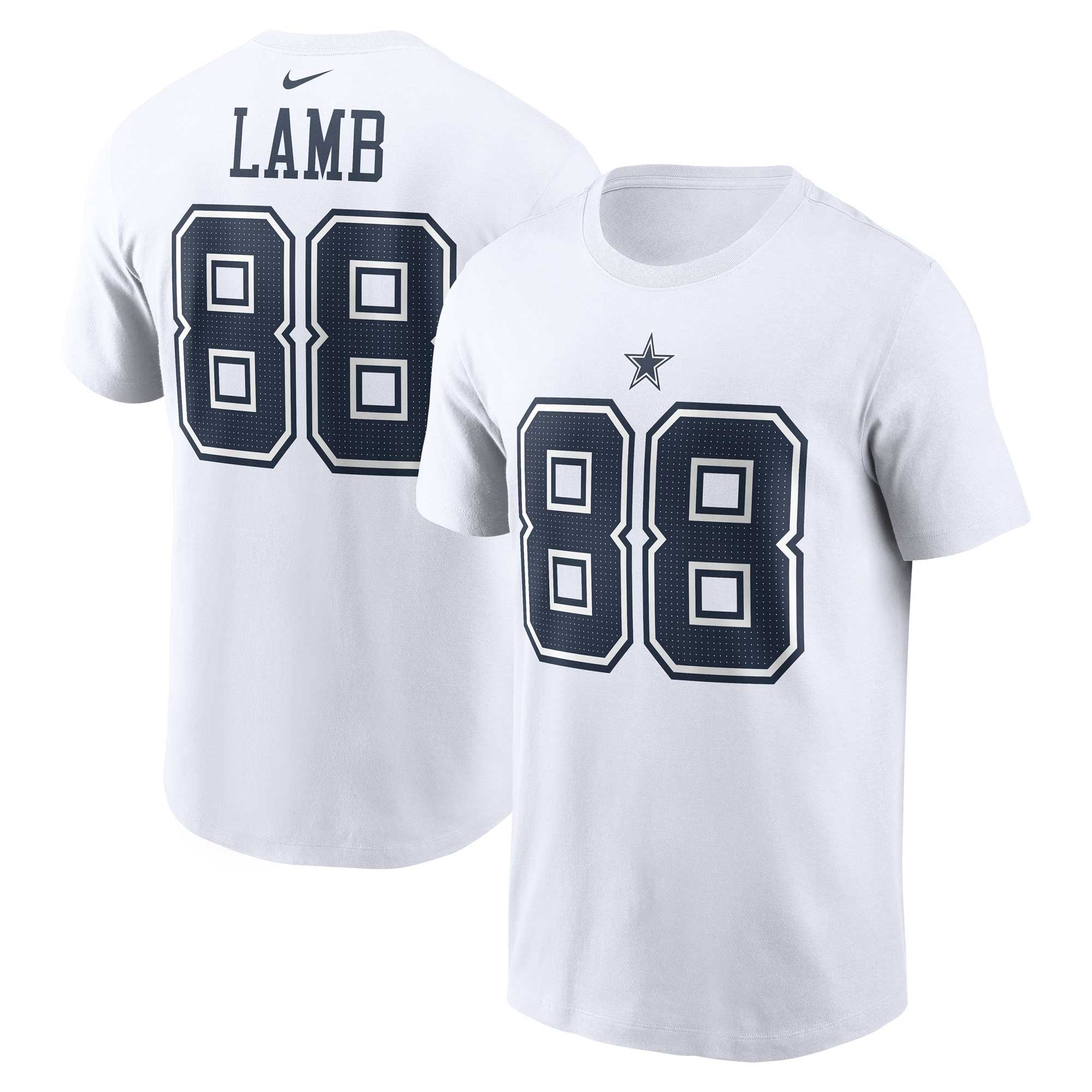 Men's Nike CeeDee Lamb White Dallas Cowboys Name & Number T-Shirt
