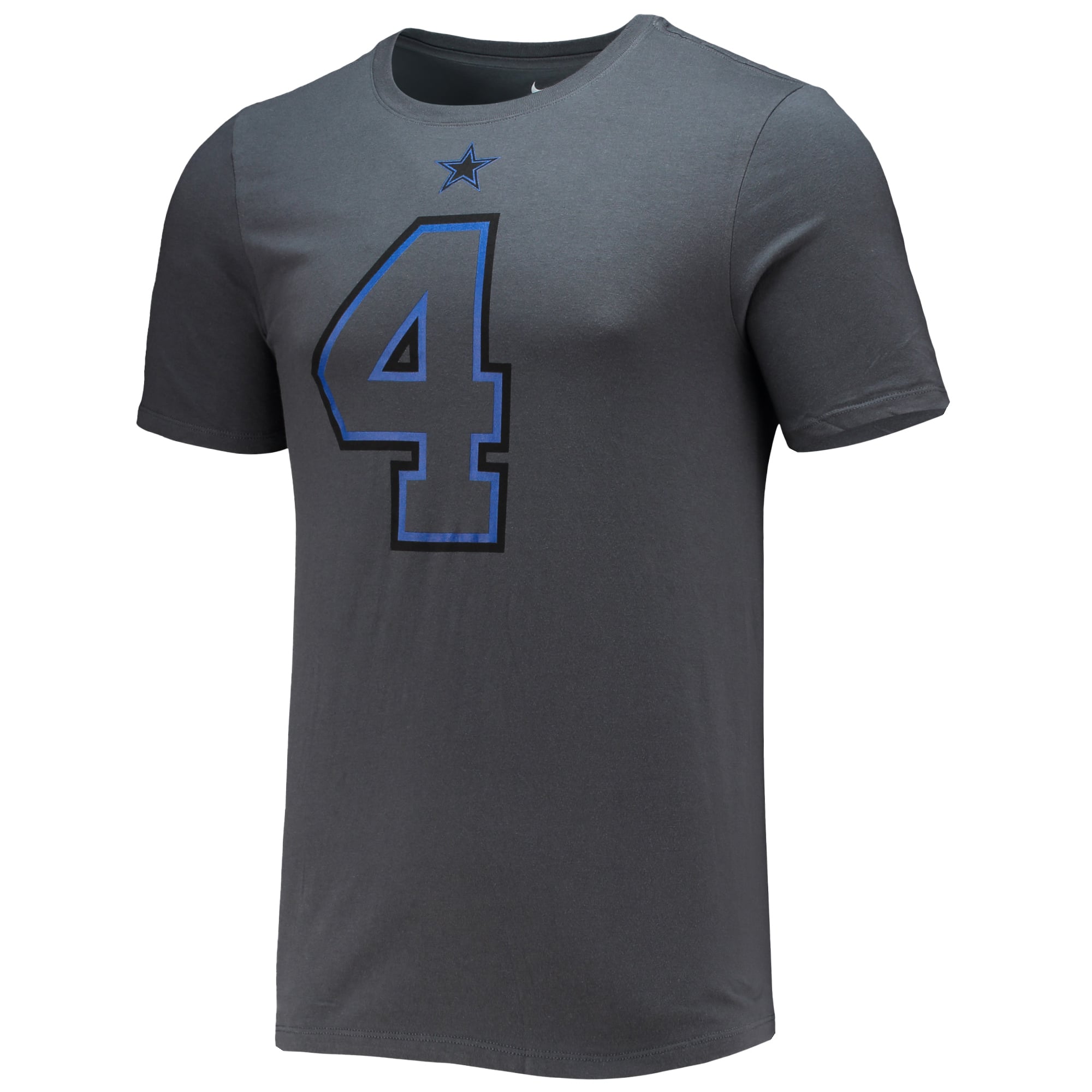 Men's Nike Dak Prescott Charcoal Dallas Cowboys Name & Number T-Shirt