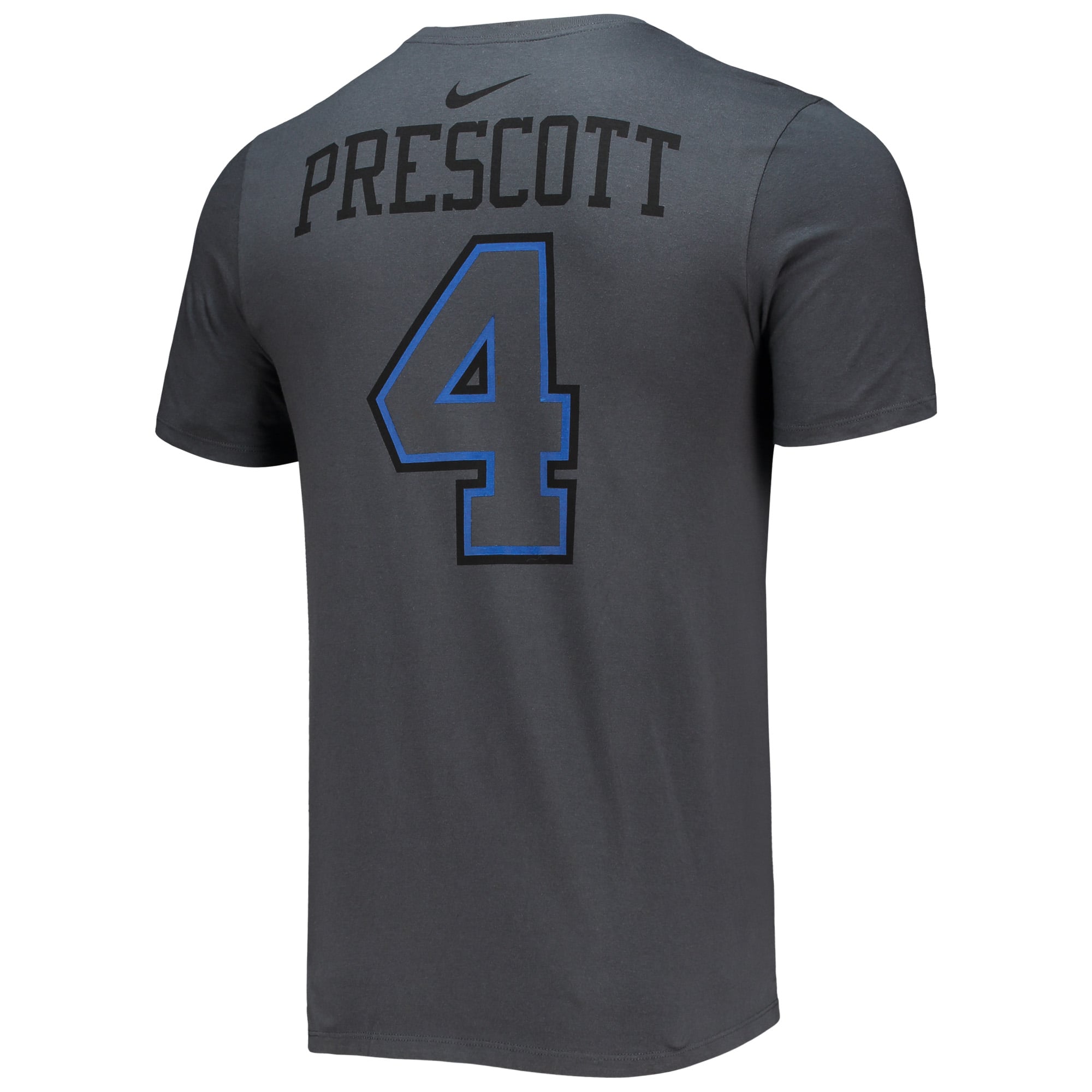 Men's Nike Dak Prescott Charcoal Dallas Cowboys Name & Number T-Shirt