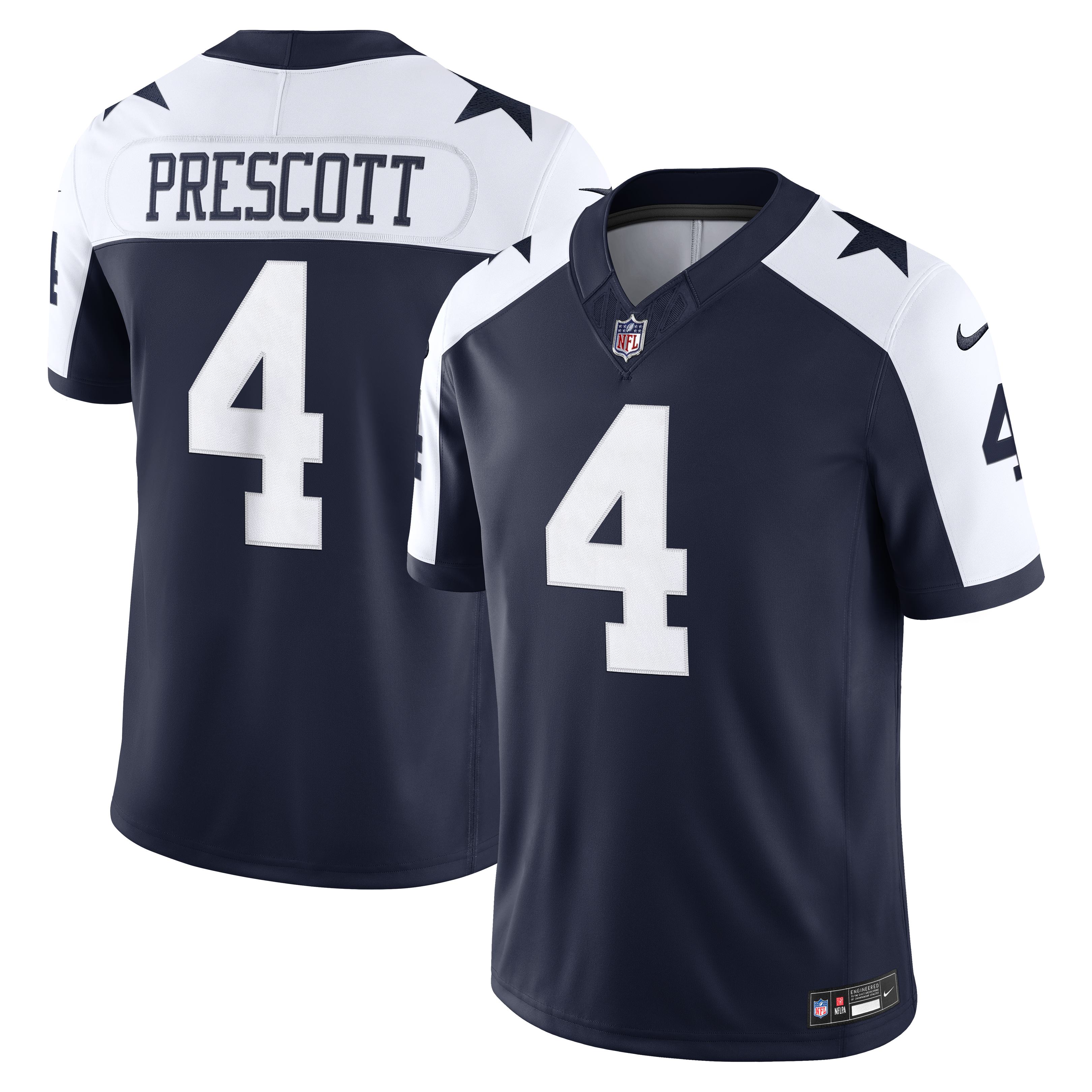 Men's Nike Dak Prescott Navy Dallas Cowboys Alternate Vapor F.U.S.E. Stitched Limited Jersey