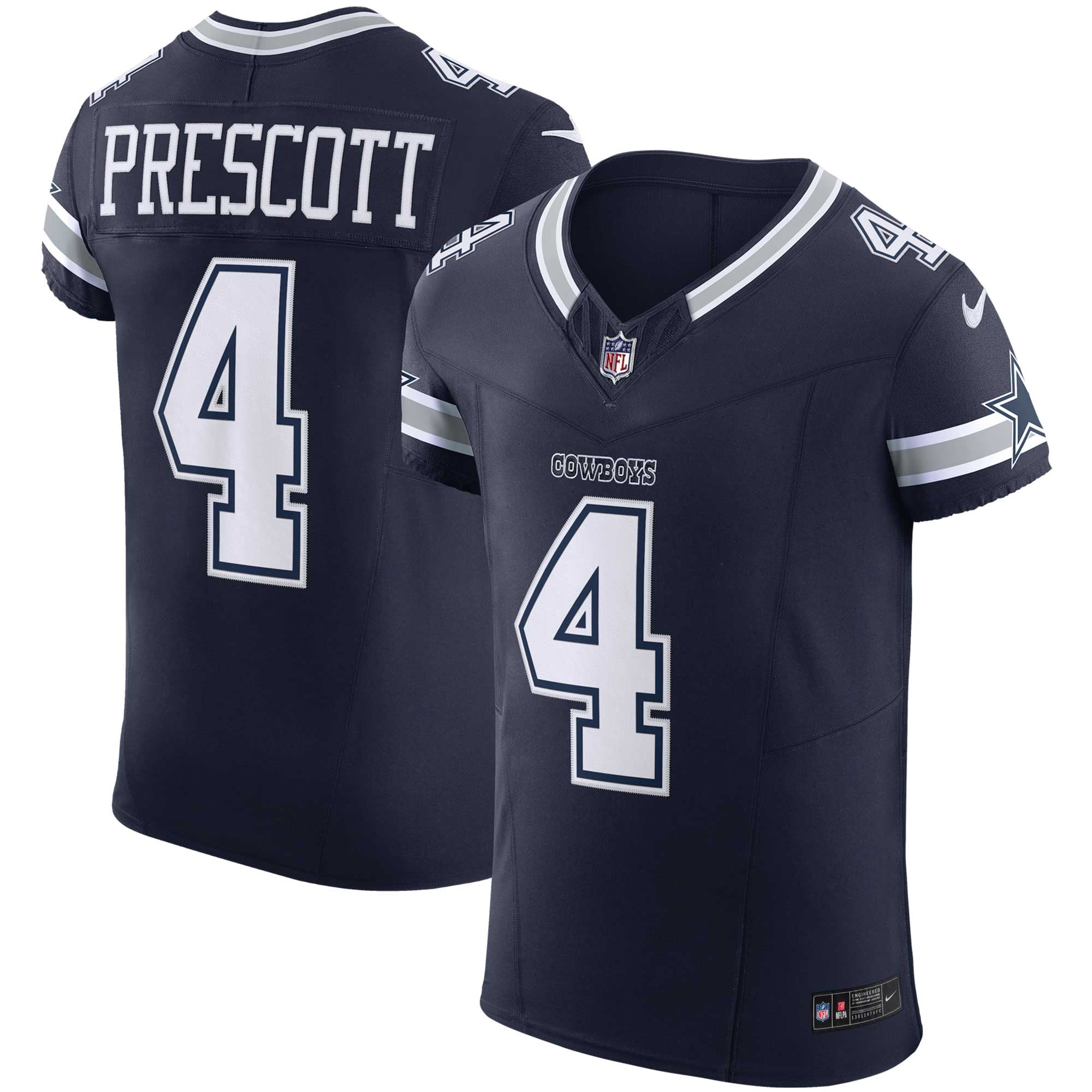 Men's Nike Dak Prescott Navy Dallas Cowboys Team Vapor F.U.S.E. Elite Jersey