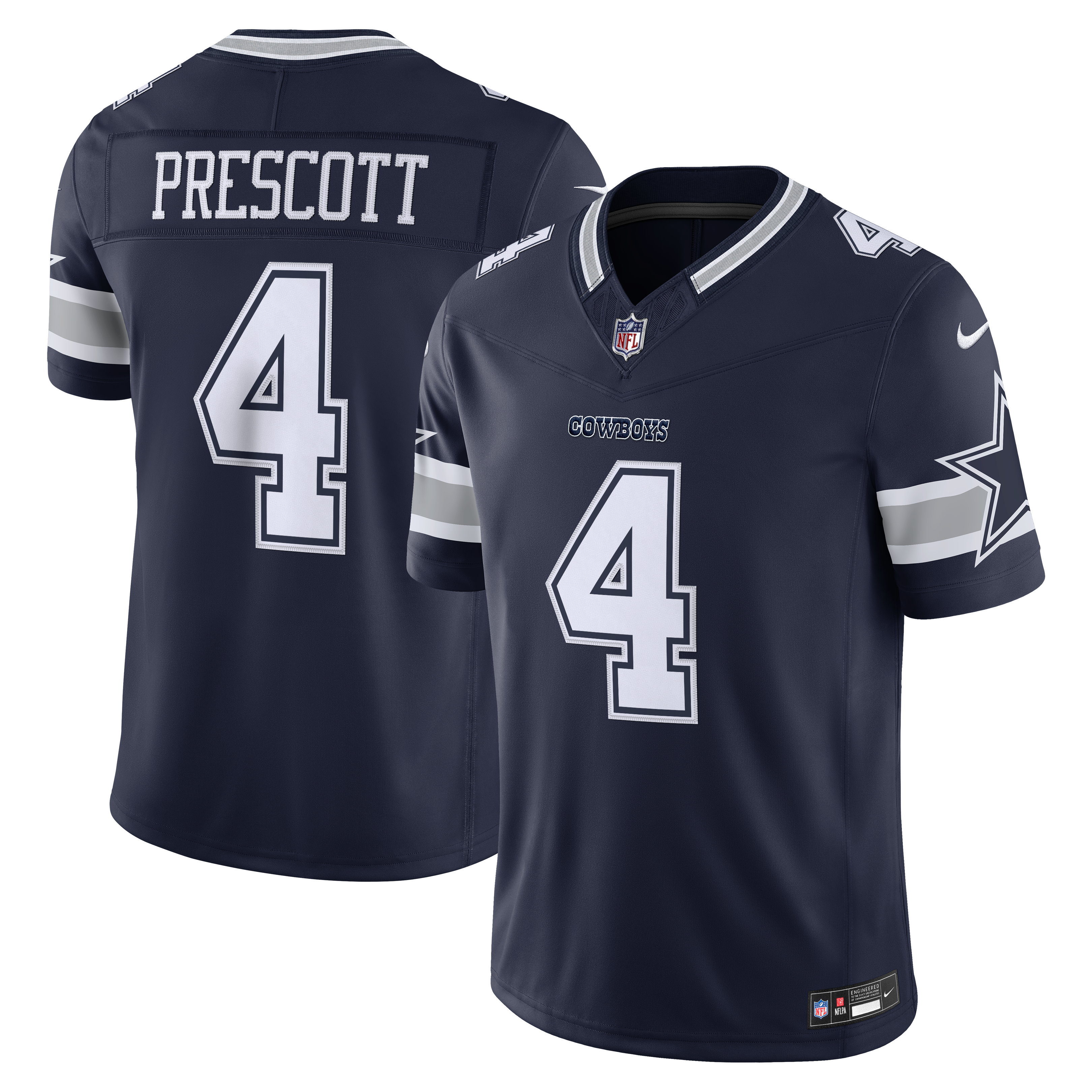 Men's Nike Dak Prescott Navy Dallas Cowboys Team Vapor F.U.S.E. Stitched Limited Jersey