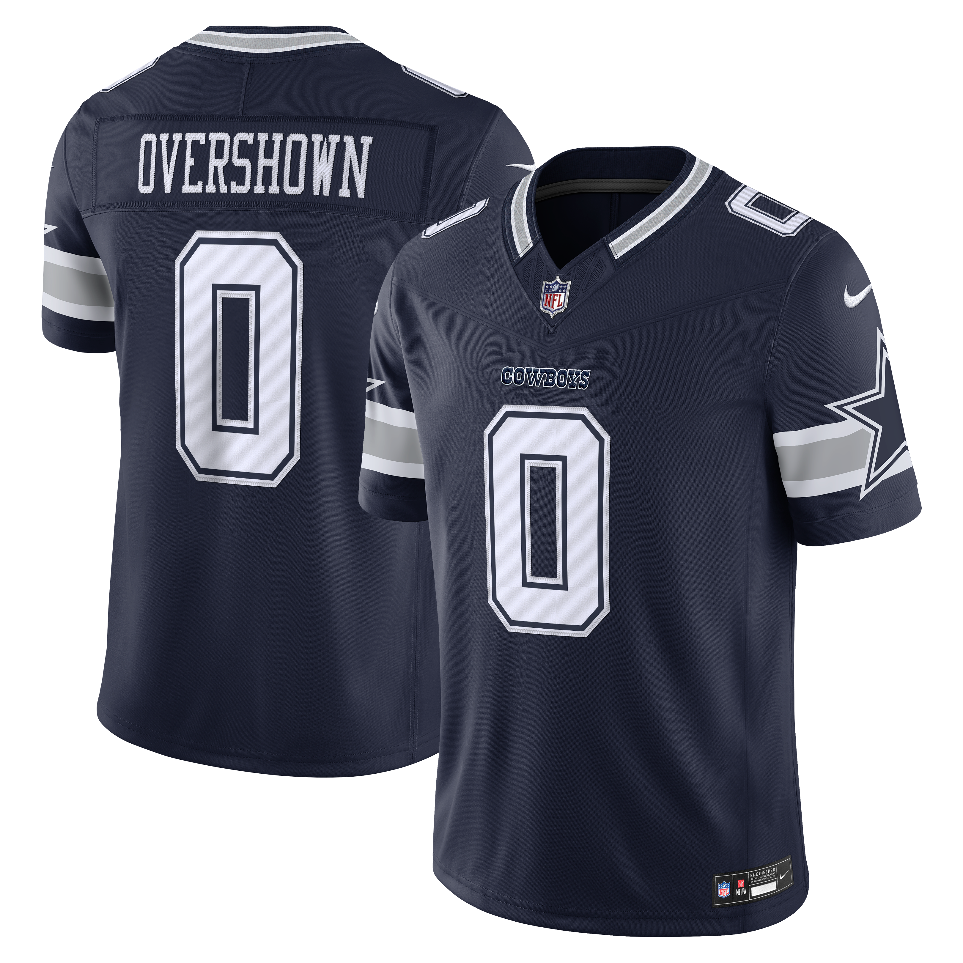 Maillot Nike DeMarvion Overshown bleu marine Dallas Cowboys Team Vapor F.U.S.E. Stitched Limited pour homme