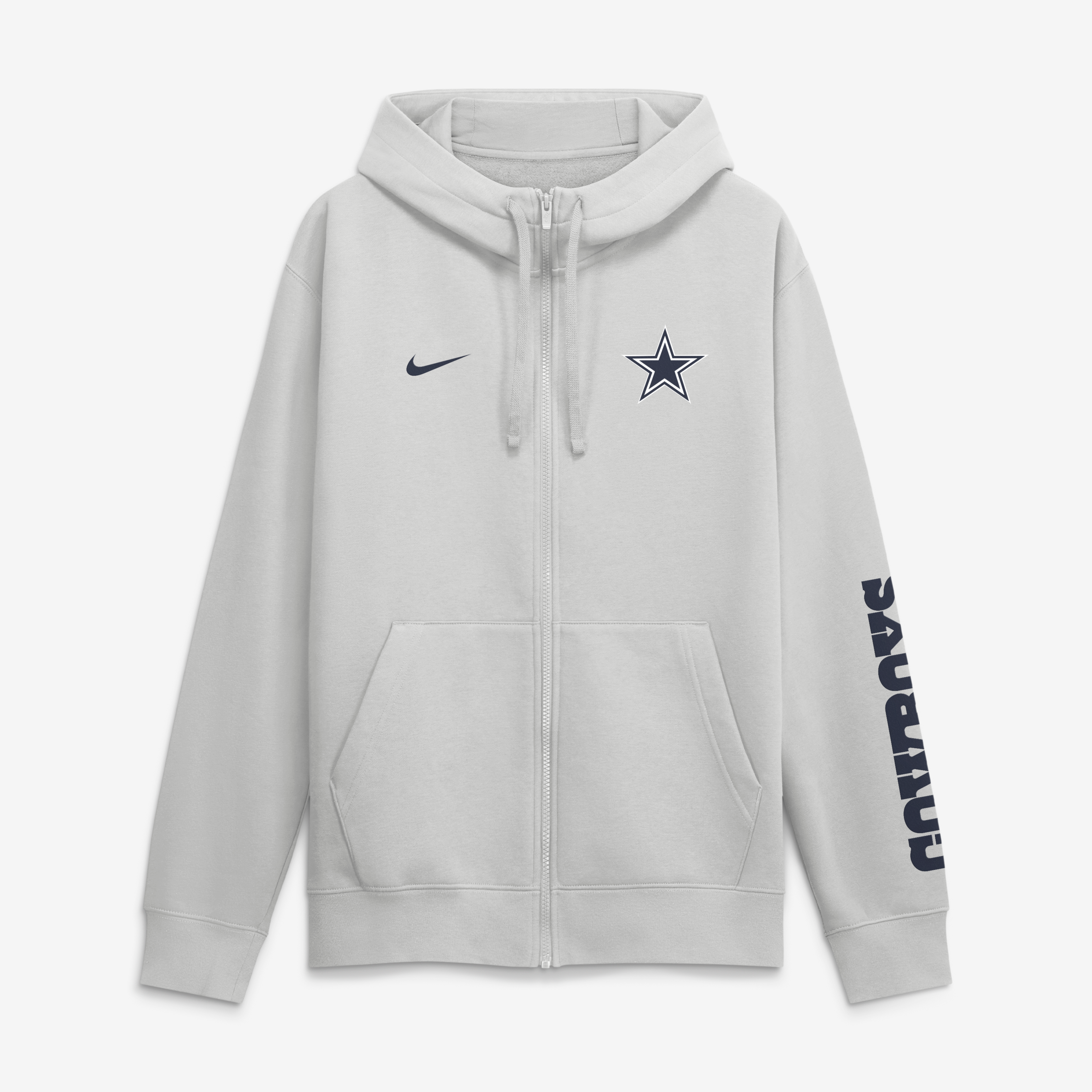 Men's Nike Gray Dallas Cowboys Cool Down Club Full-Zip Hoodie