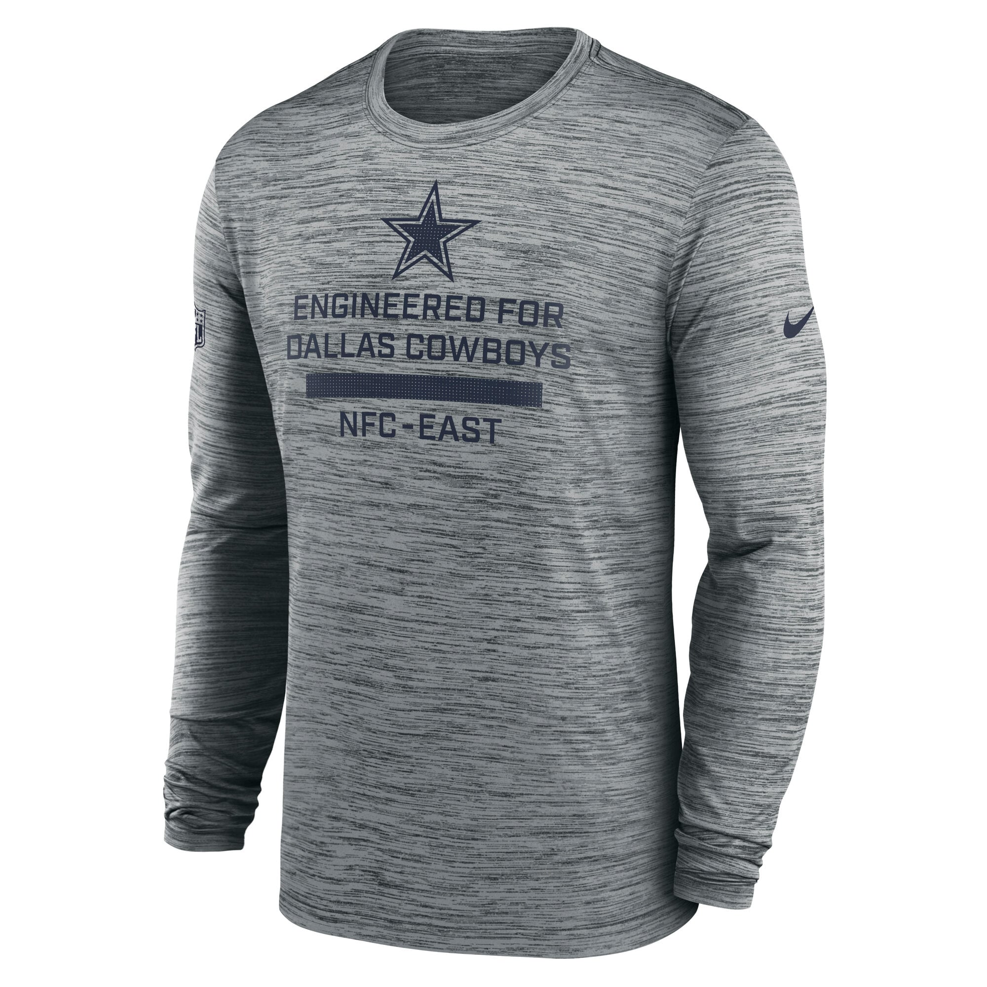 Men's Nike Gray Dallas Cowboys Sideline Velocity Dri-FIT Long Sleeve T-Shirt