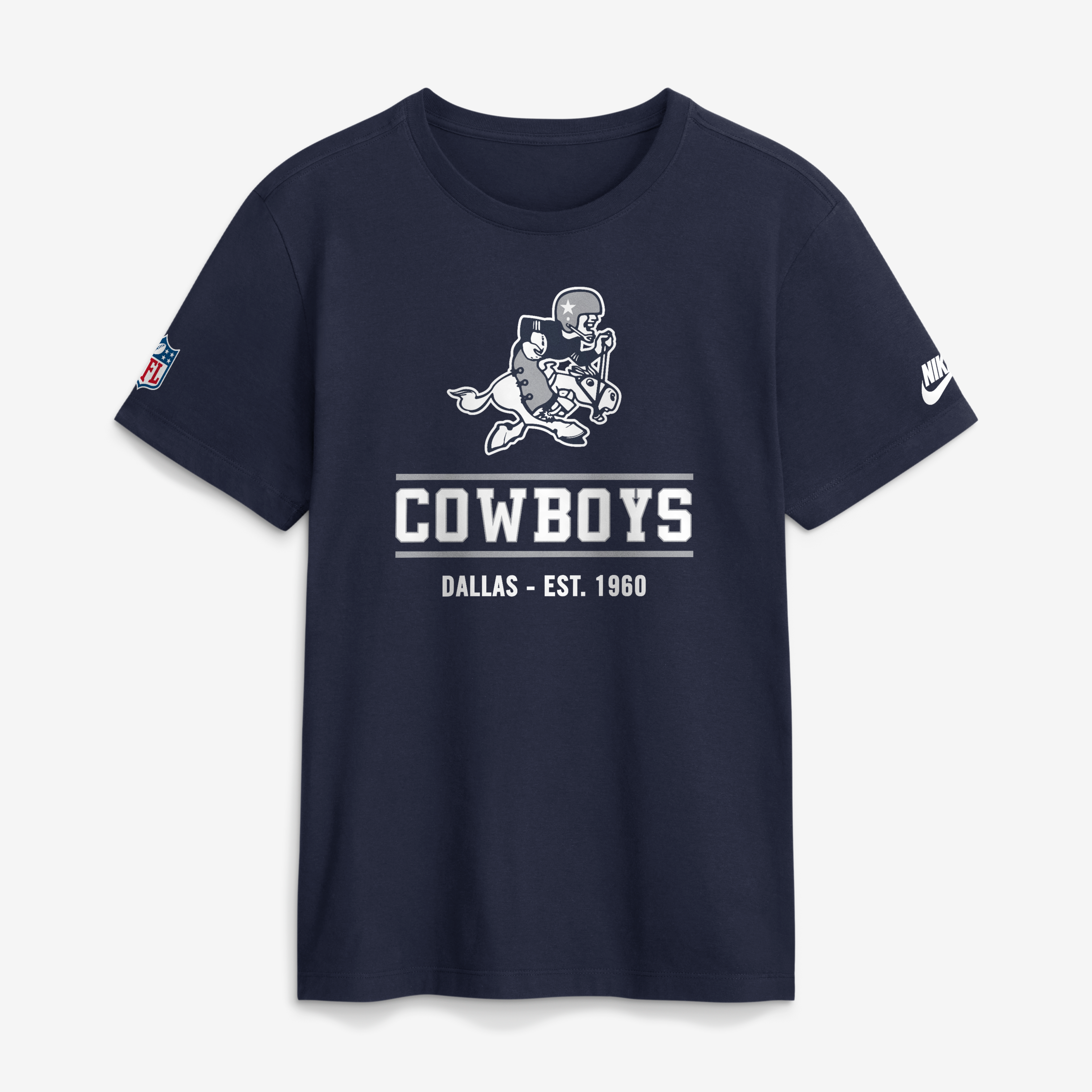 T-shirt à manches longues en coton essentiel Nike Dallas Cowboys bleu marine « Always Prepared » pour homme