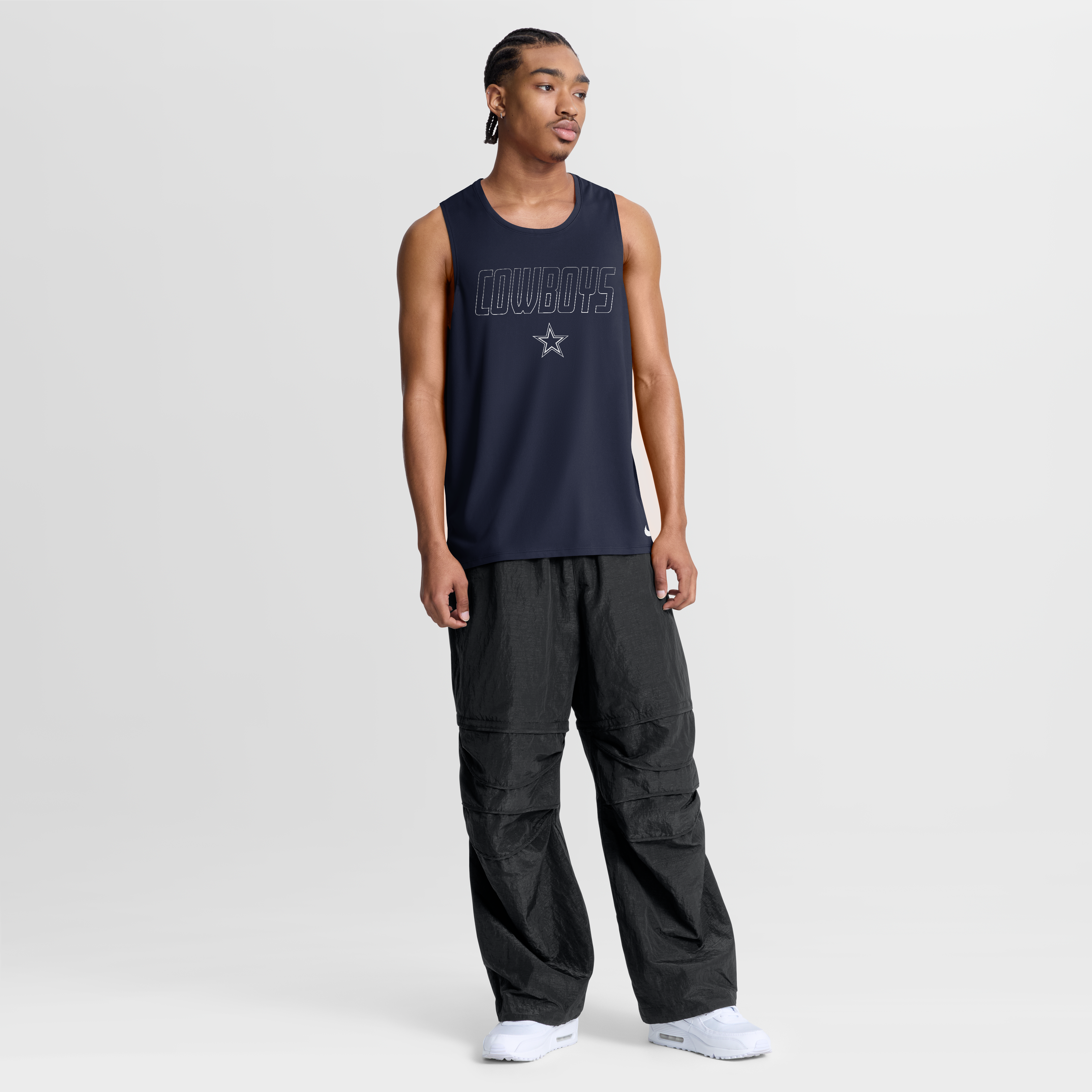 Men's Nike Navy Dallas Cowboys Kickoff Miler Dri-FIT Tank Top