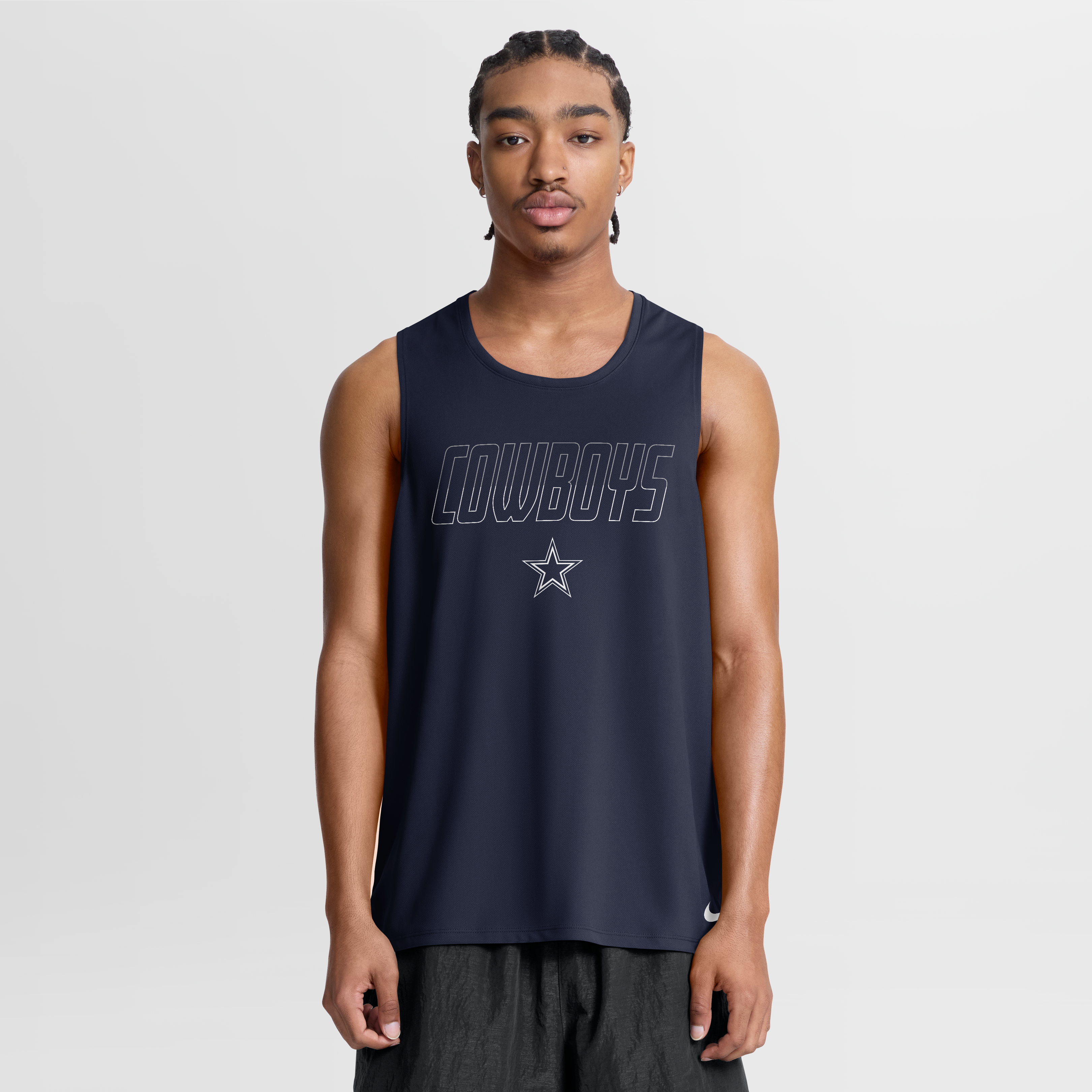 Men's Nike Navy Dallas Cowboys Kickoff Miler Dri-FIT Tank Top