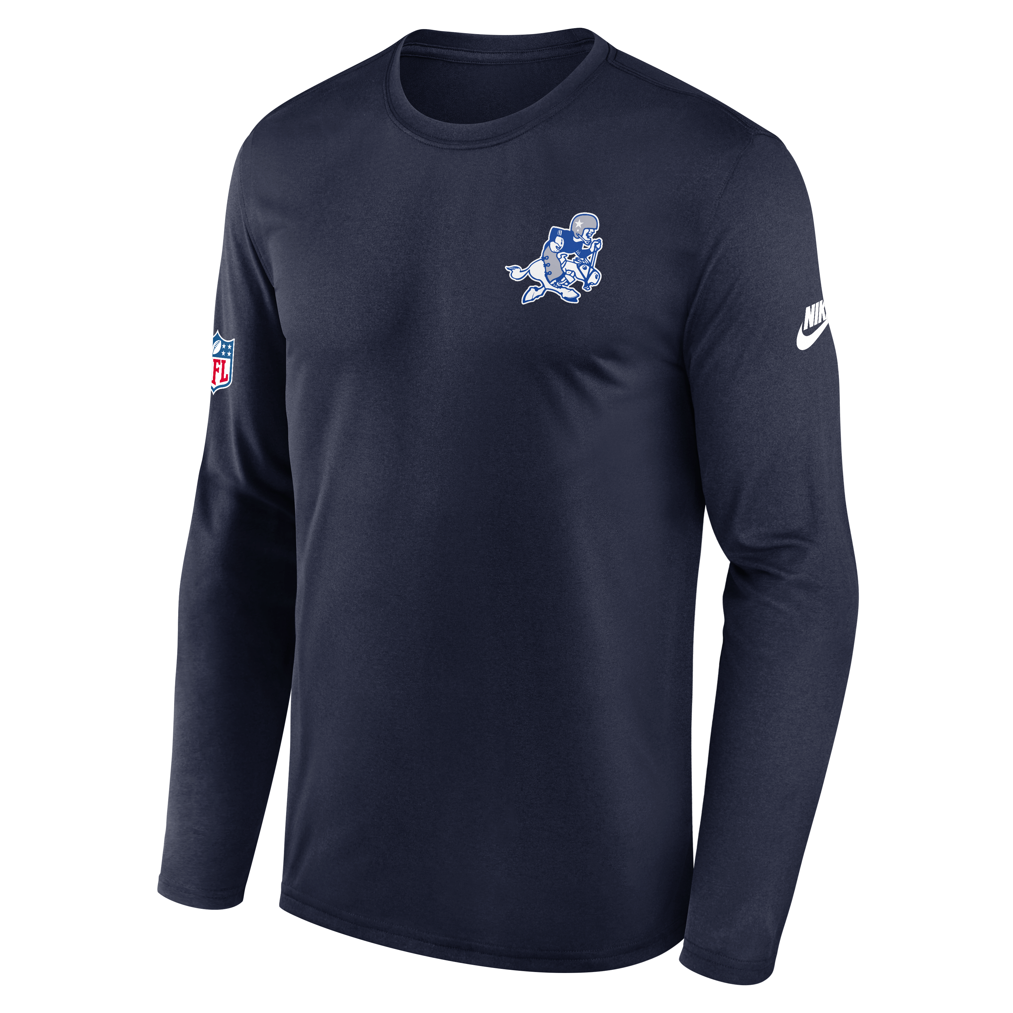 Men's Nike Navy Dallas Cowboys Legend Small Logo Dri-FIT Long Sleeve T-Shirt