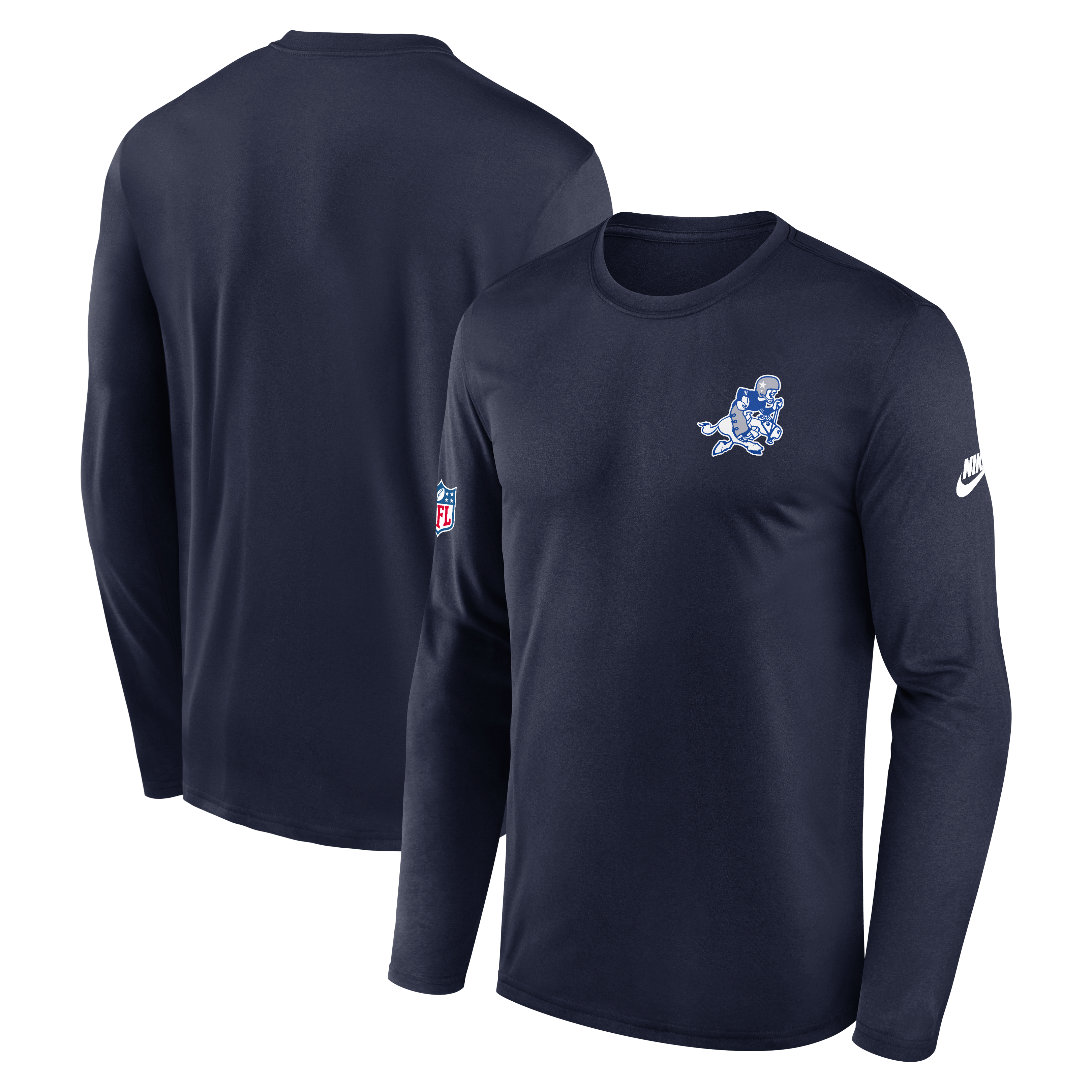 Men's Nike Navy Dallas Cowboys Legend Small Logo Dri-FIT Long Sleeve T-Shirt