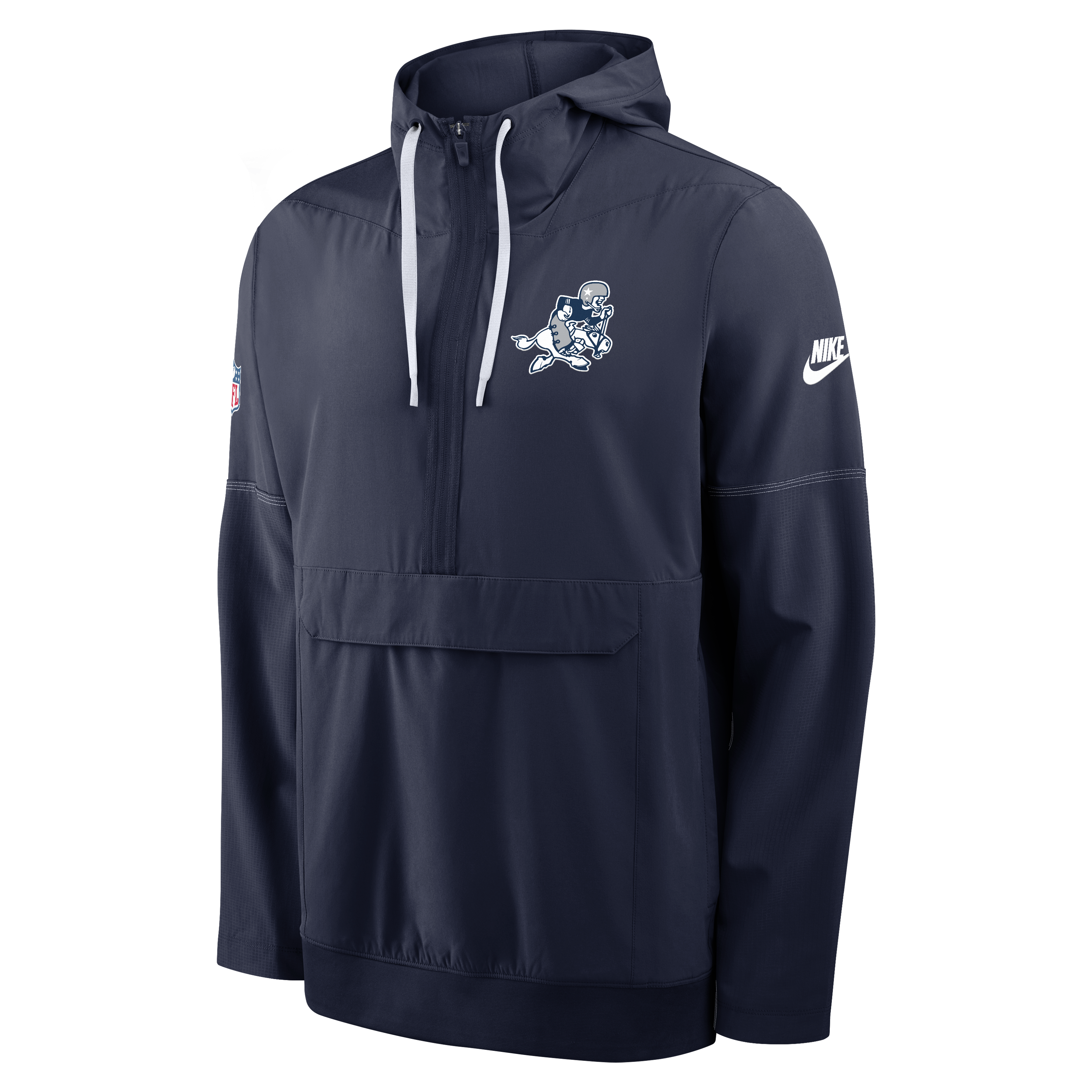 Men's Nike Navy Dallas Cowboys Sideline Broken Rules Alternate Anorak Half-Zip Hooded Jacket