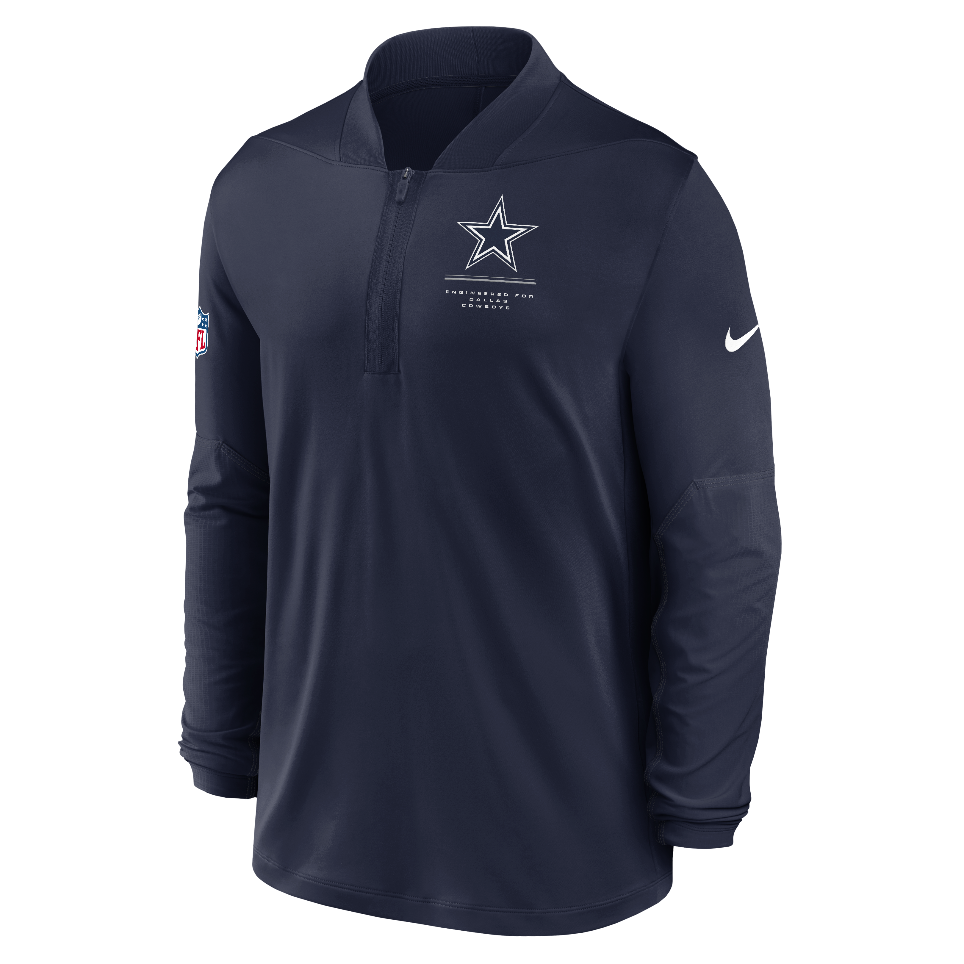 Men's Nike Navy Dallas Cowboys Sideline Logo Glory Midweight Dri-FIT Half-Zip Pullover