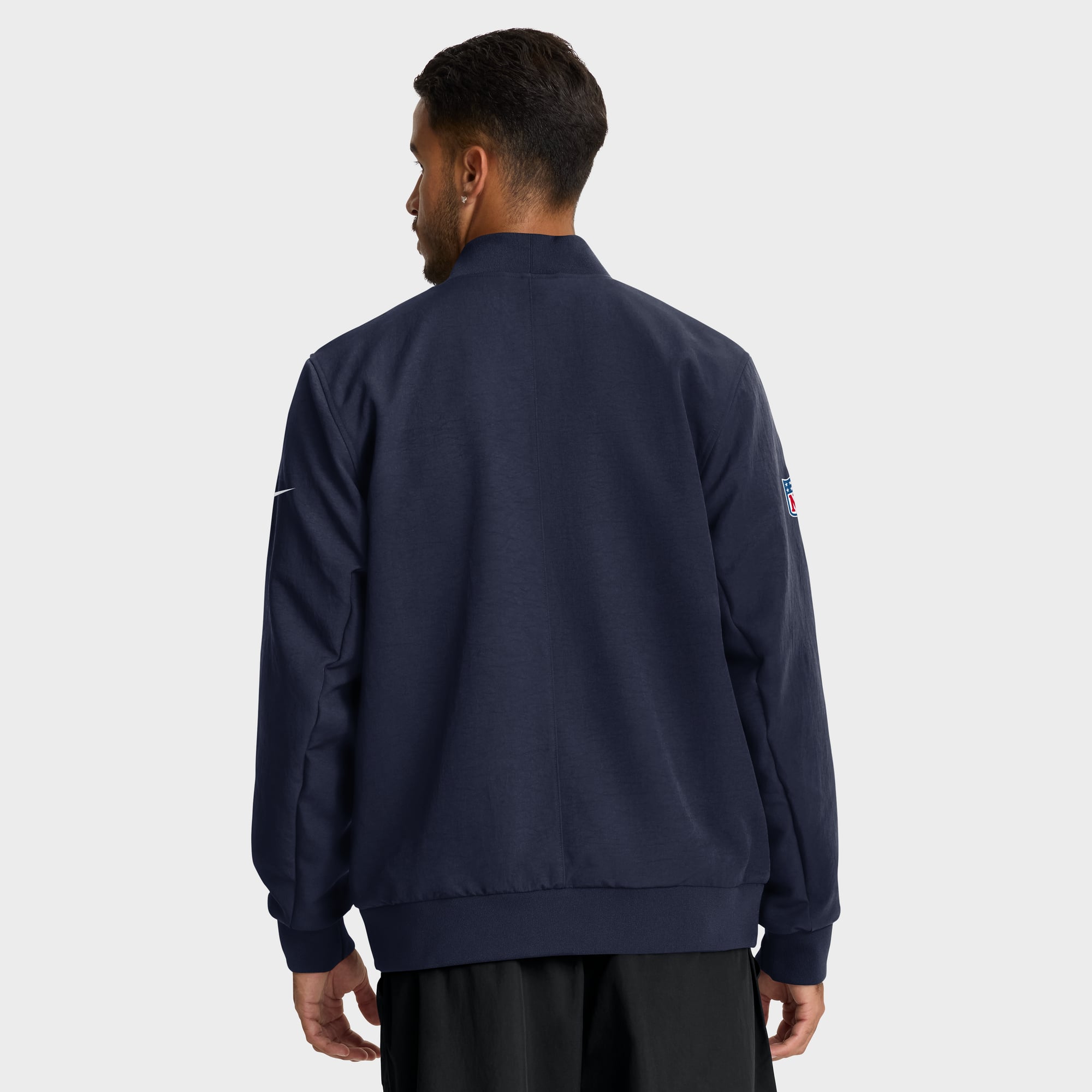 Men's Nike Navy Dallas Cowboys Sideline Powerful Blocking Full-Zip Dri-FIT Bomber Jacket