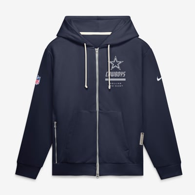 Dallas Cowboys Nike Sideline Standard Issue Quarterback Scramble Dri-FIT Full-Zip Hoodie - Navy