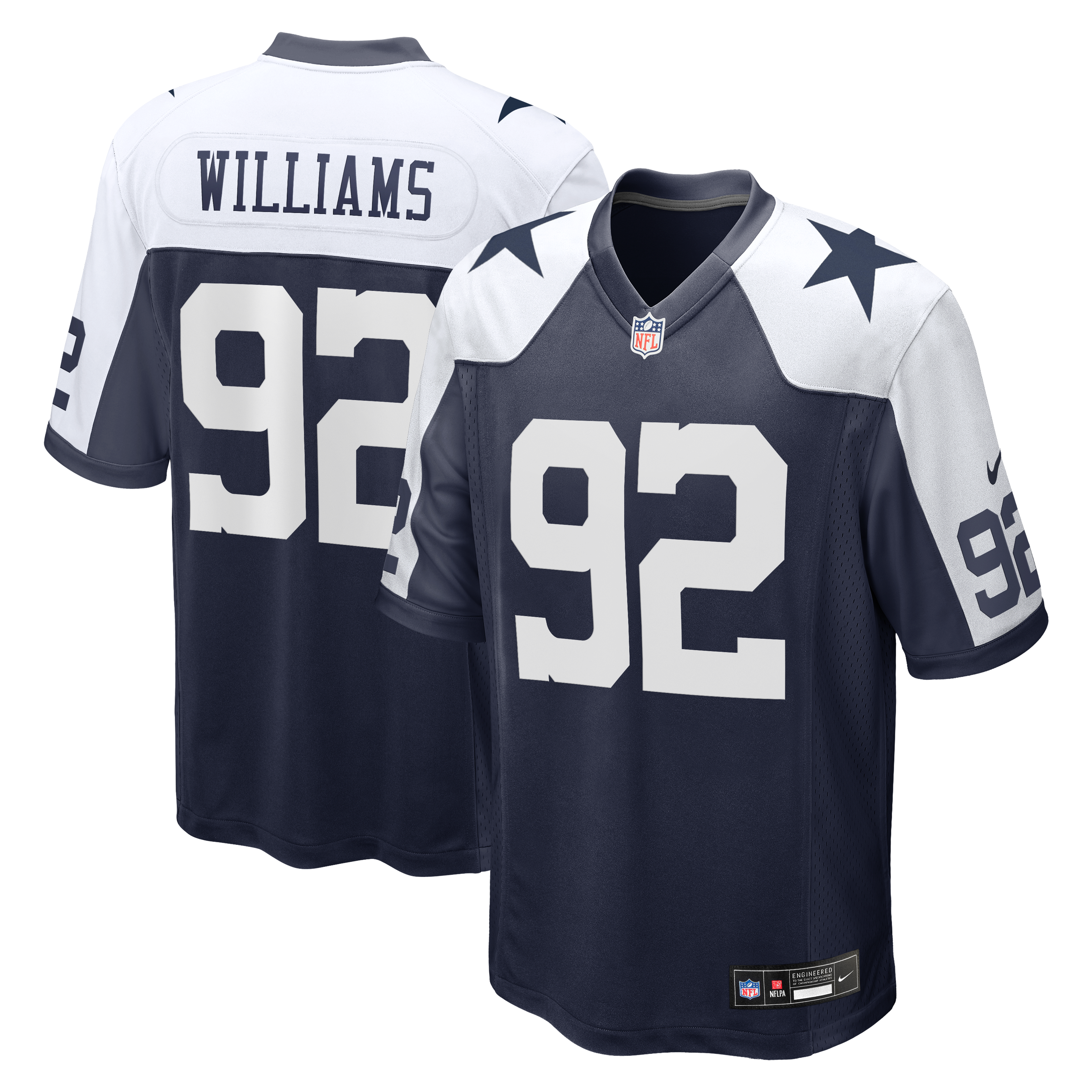 Maillot de match Nike Quinnen Williams blanc des Dallas Cowboys pour homme