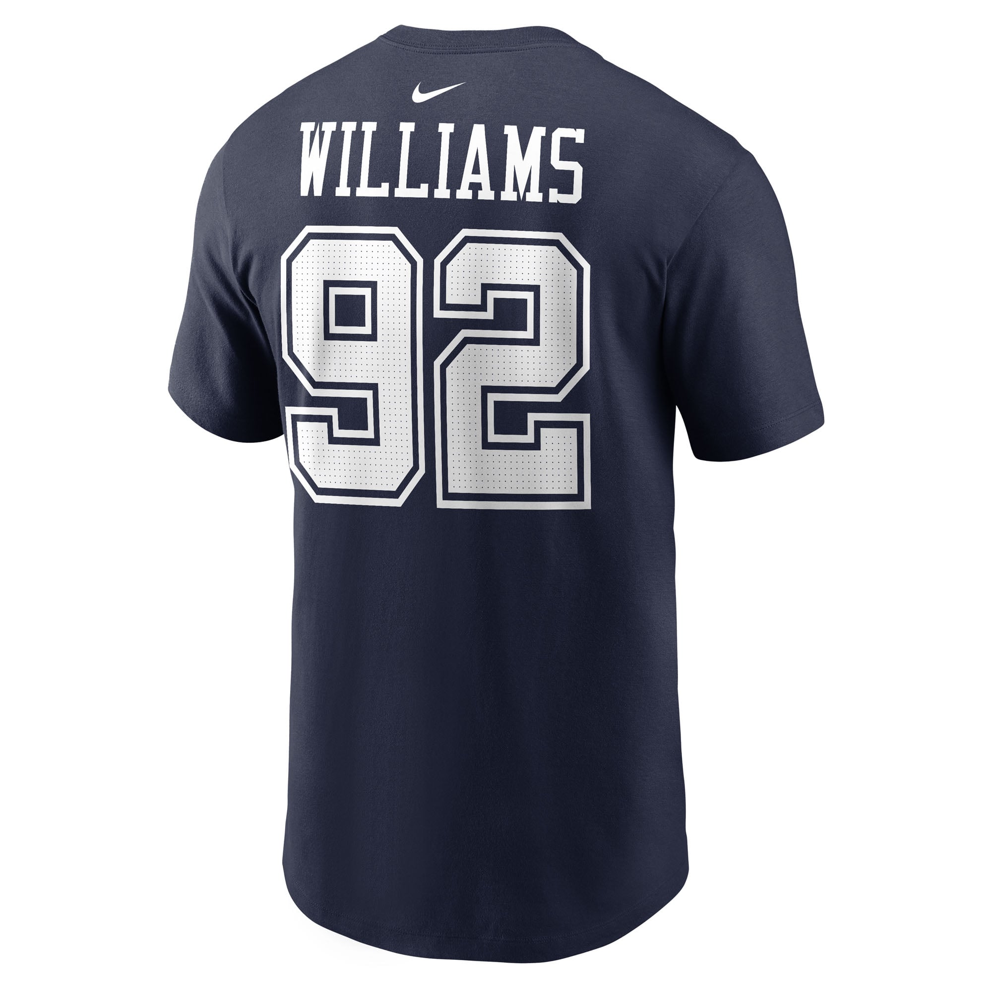 T-shirt Nike Quinnen Williams bleu marine Dallas Cowboys pour homme, avec nom et numéro