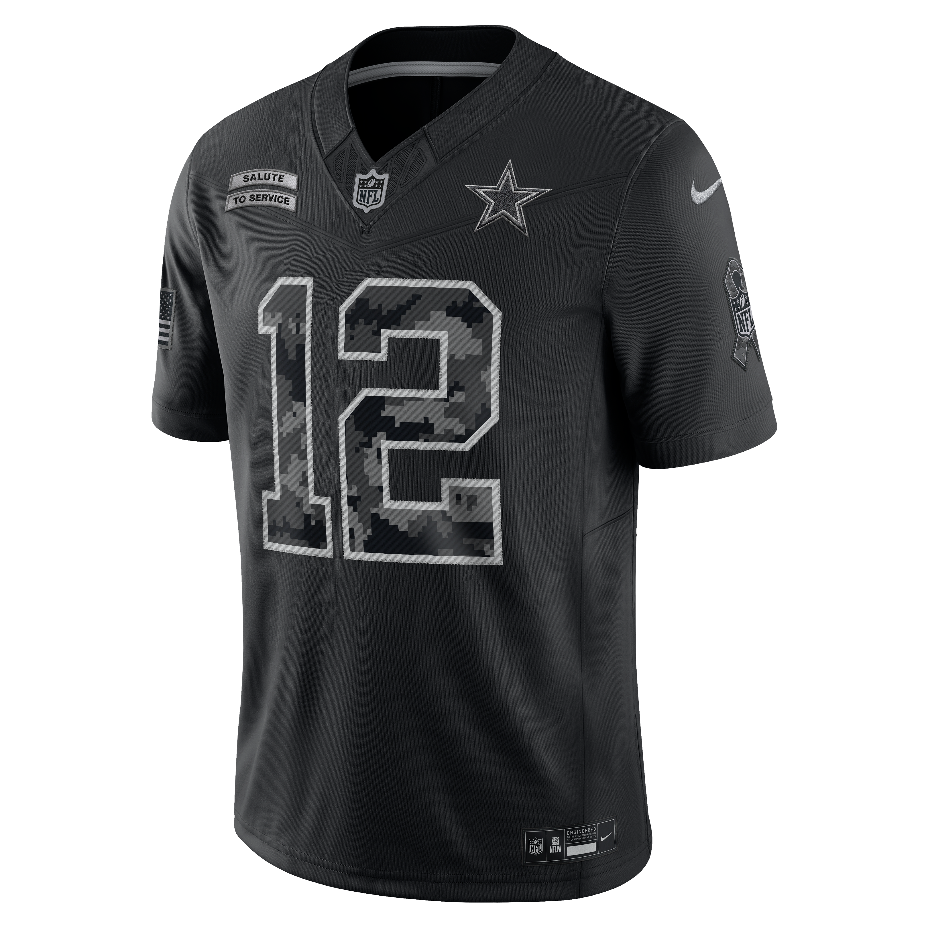 Maillot Nike Roger Staubach noir Dallas Cowboys 2026 Salute to Service pour joueur retraité, édition limitée cousue
