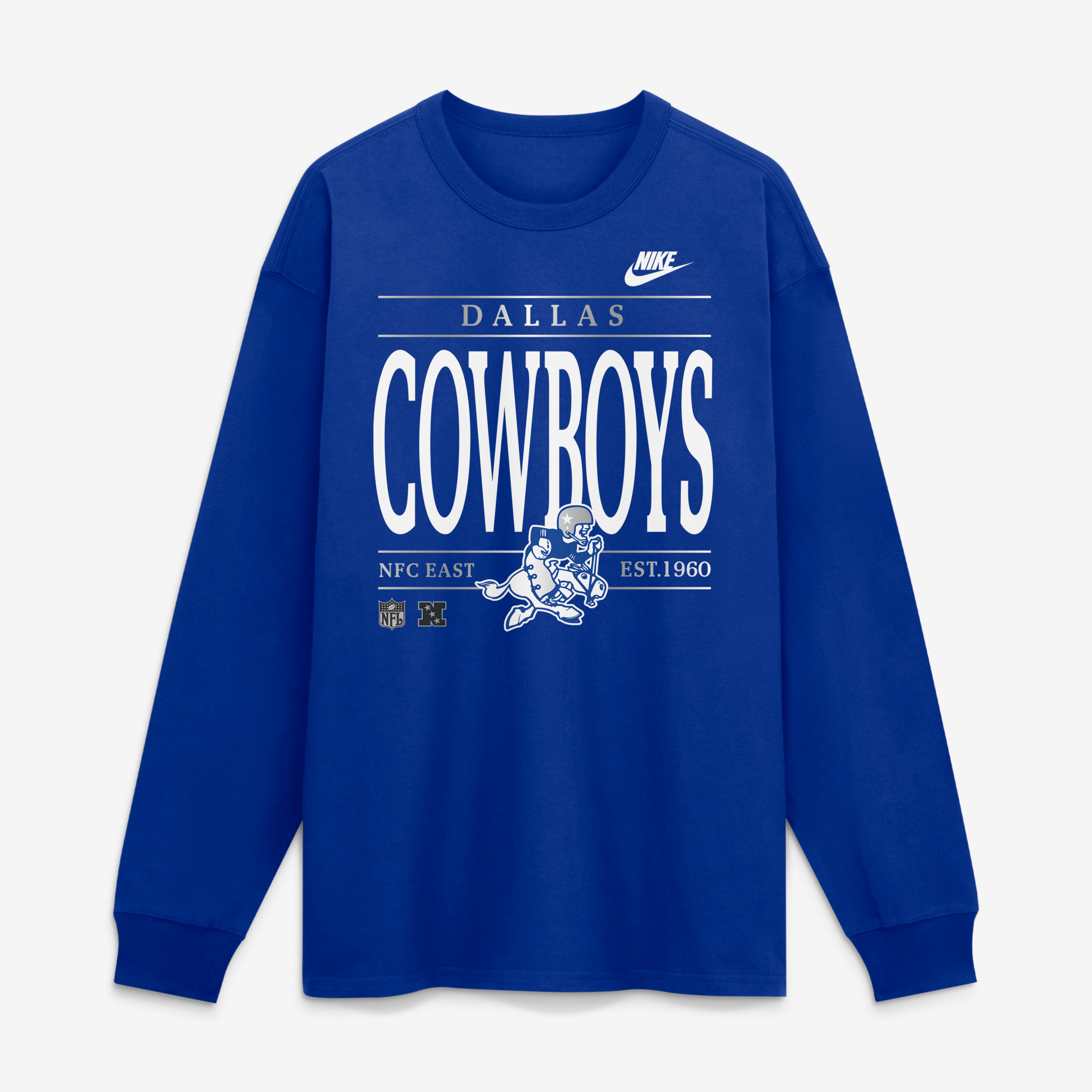 Men's Nike Royal Dallas Cowboys Red Zone Long Sleeve Max90 T-Shirt