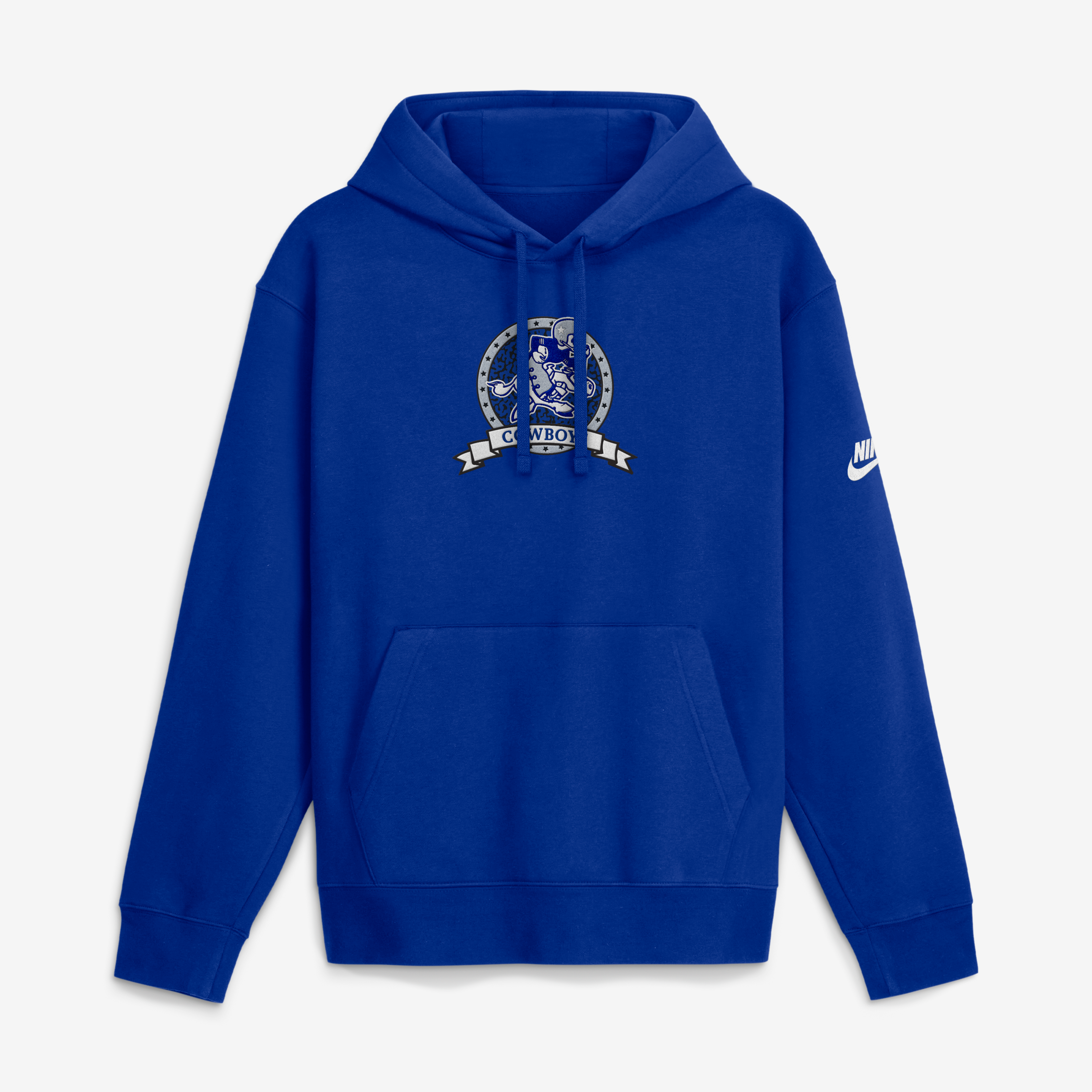 Men's Nike Royal Dallas Cowboys Short Pass Rewind Club Fleece Hoodie