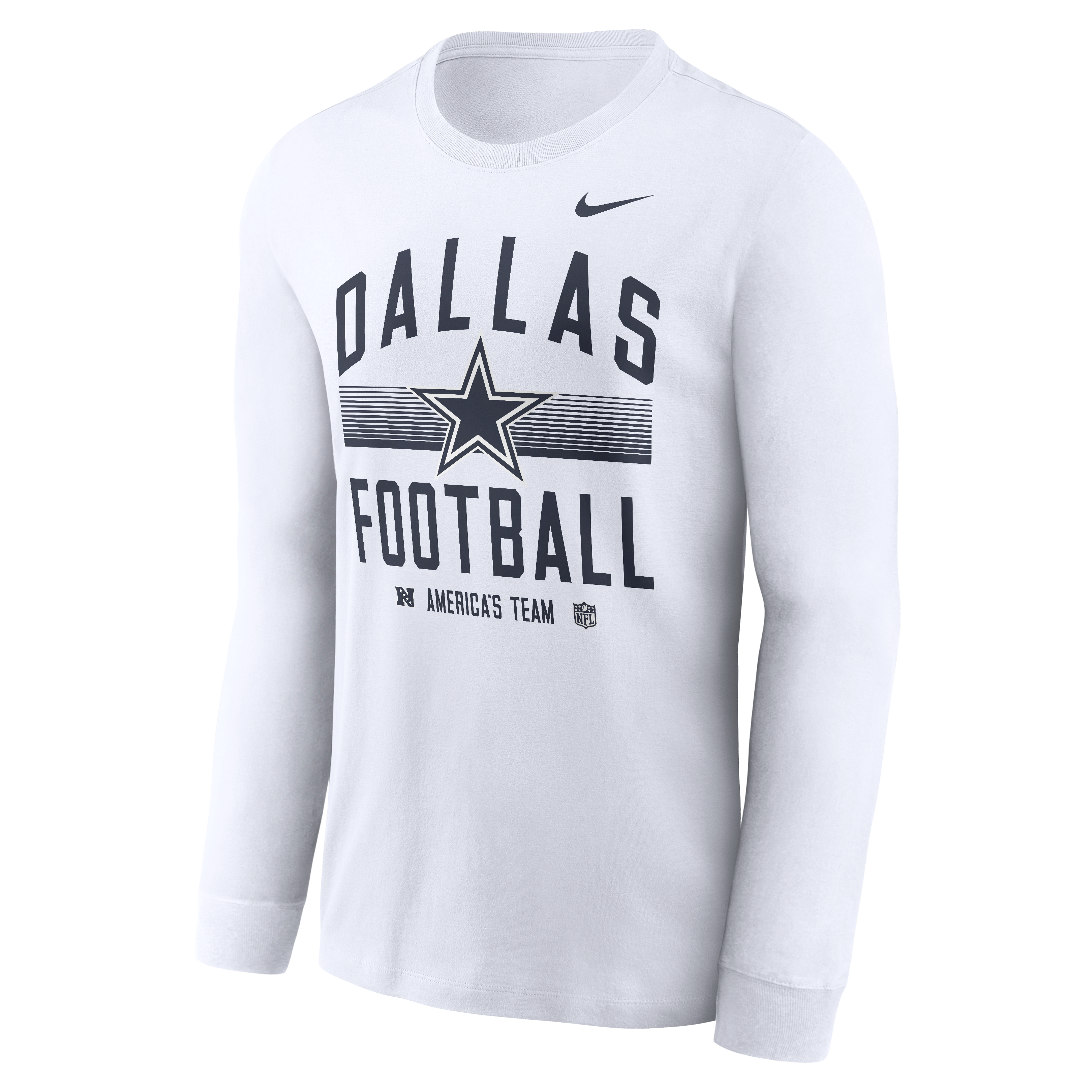 T-shirt à manches longues en coton essentiel Nike Dallas Cowboys blanc pour homme, toujours prêt