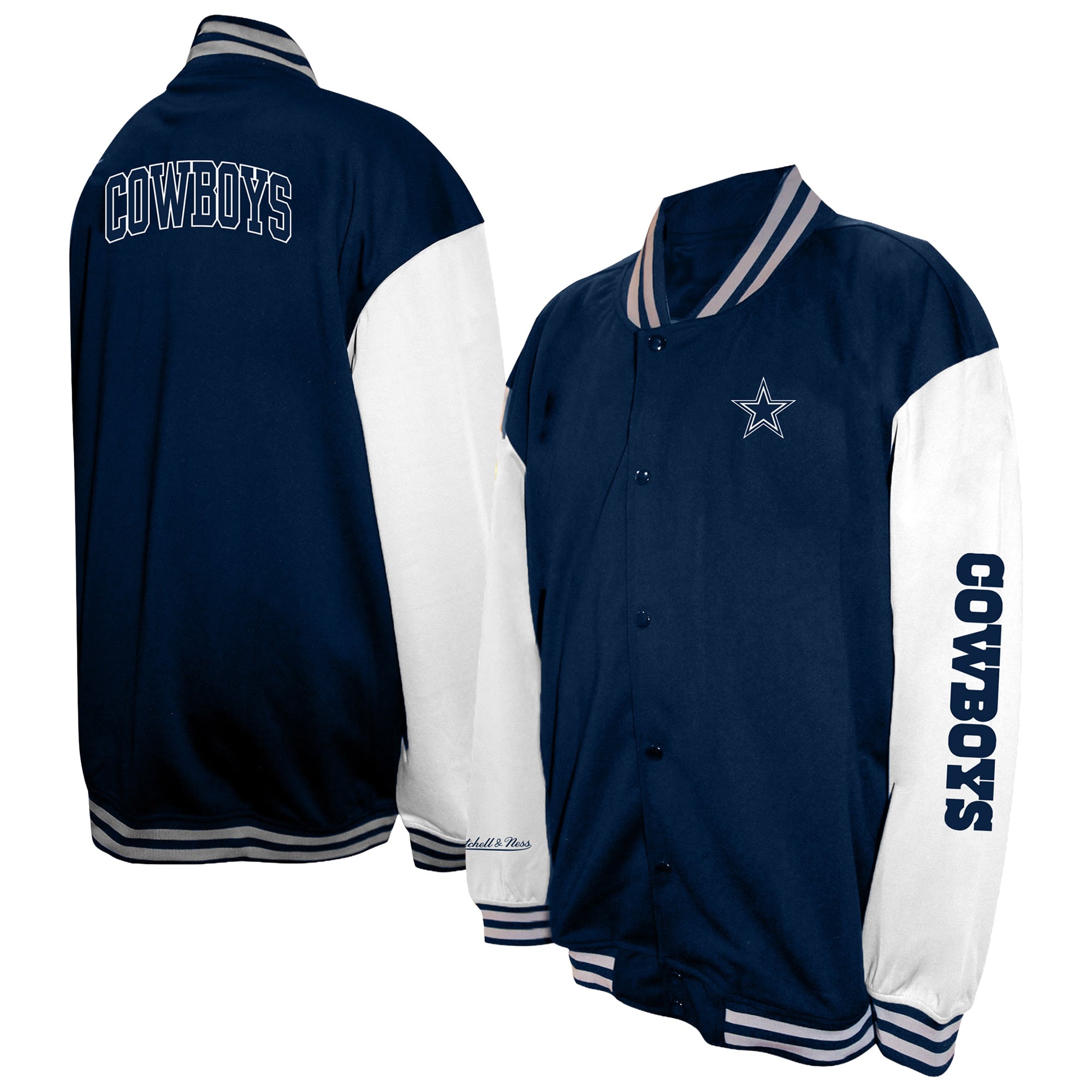 Men's Profile  Navy Dallas Cowboys Big & Tall Full-Snap Varsity Jacket