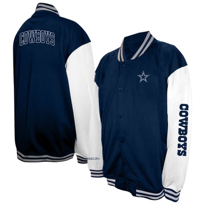  Dallas Cowboys Profile Big & Tall Full-Snap Varsity Jacket - Navy