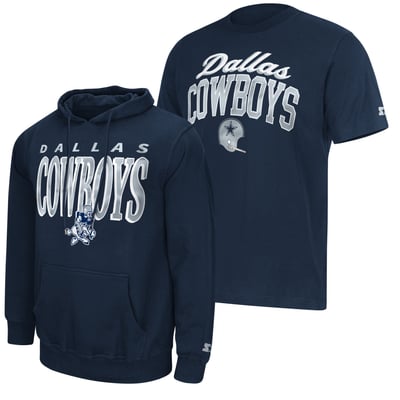 Dallas Cowboys Starter Vintage Logo T-Shirt & Hoodie Set - Navy