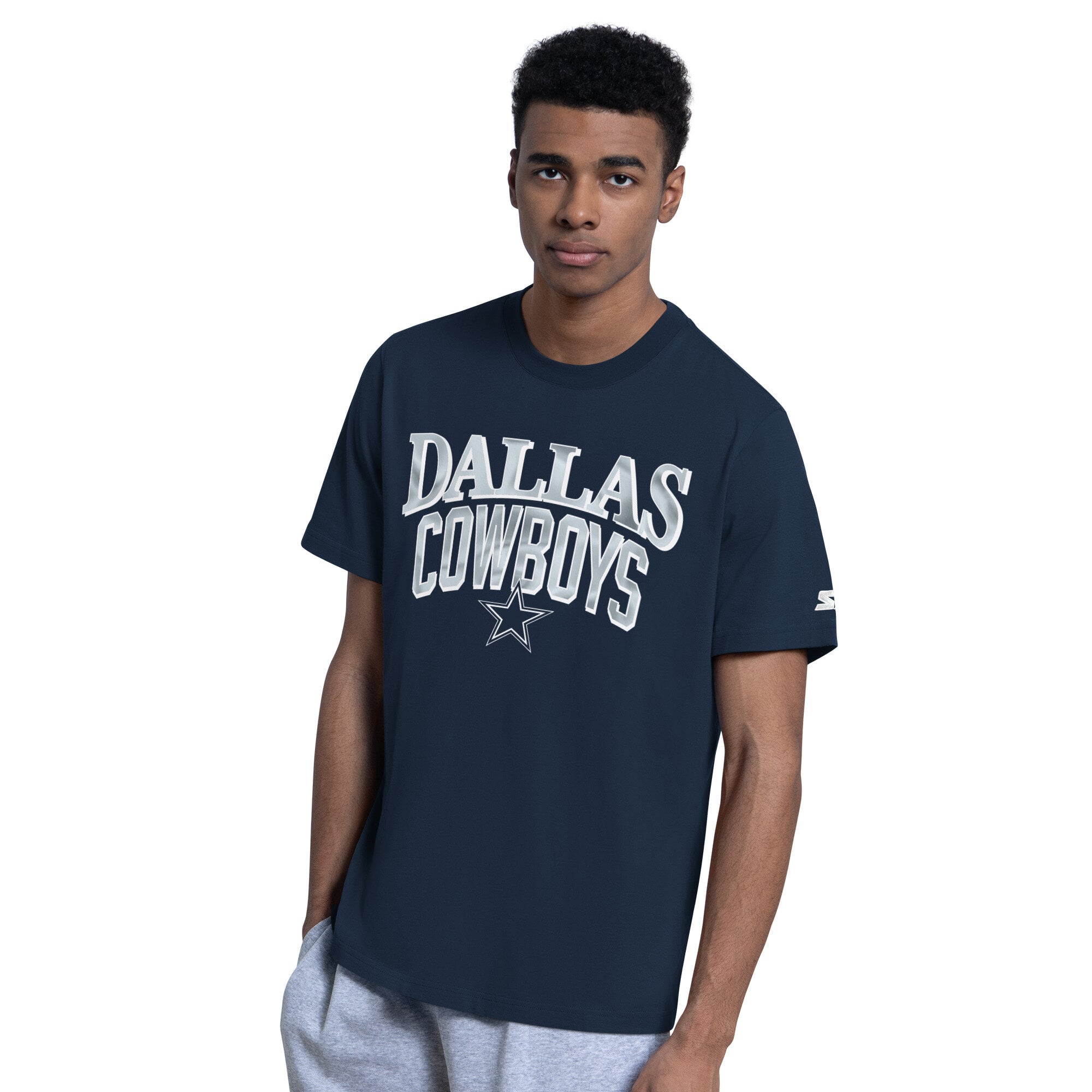 Lot de deux t-shirts à logo Dallas Cowboys, bleu marine/gris chiné, la marque Starter