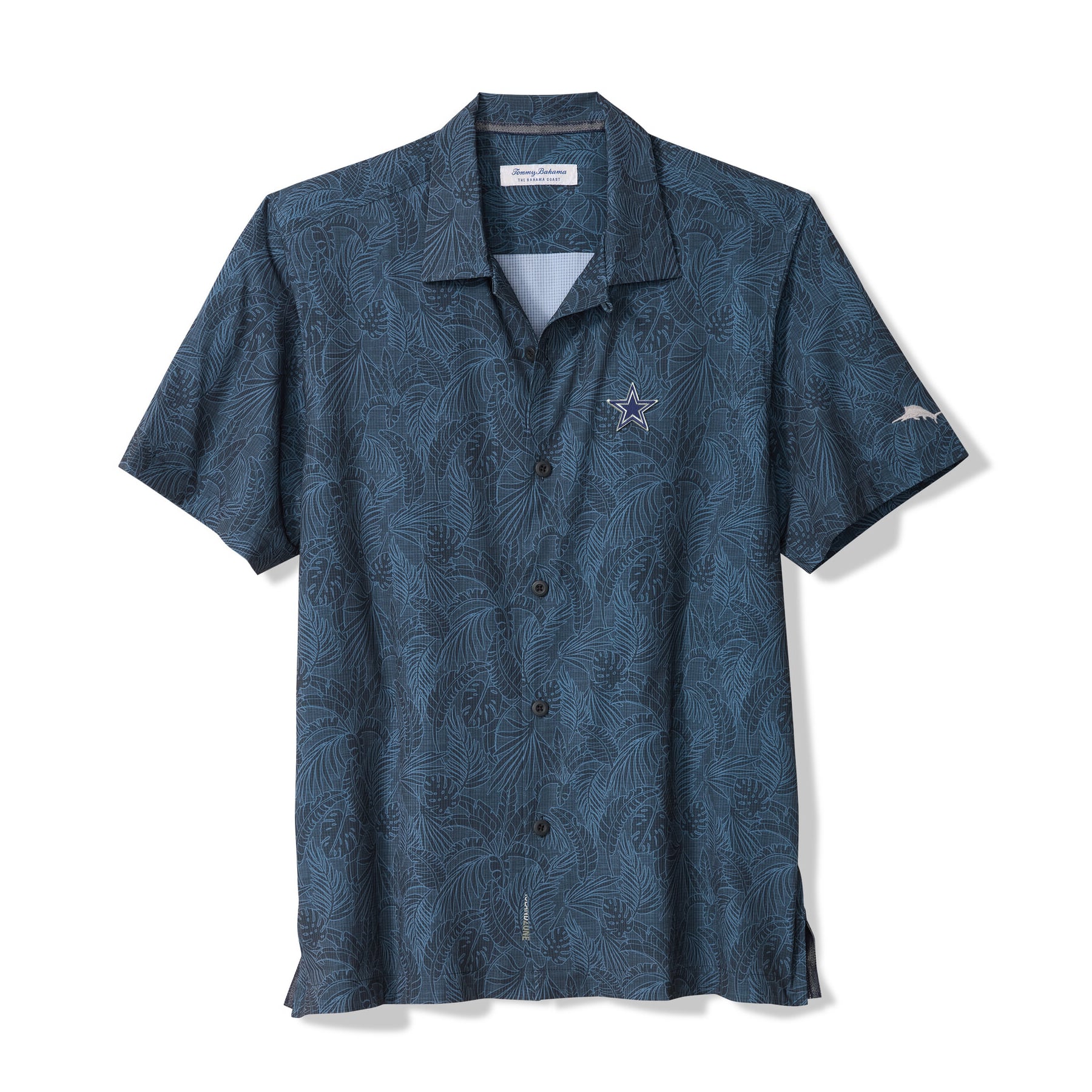 Chemise à manches courtes boutonnée Tommy Bahama Blue Dallas Cowboys Saltwater Fronds pour homme