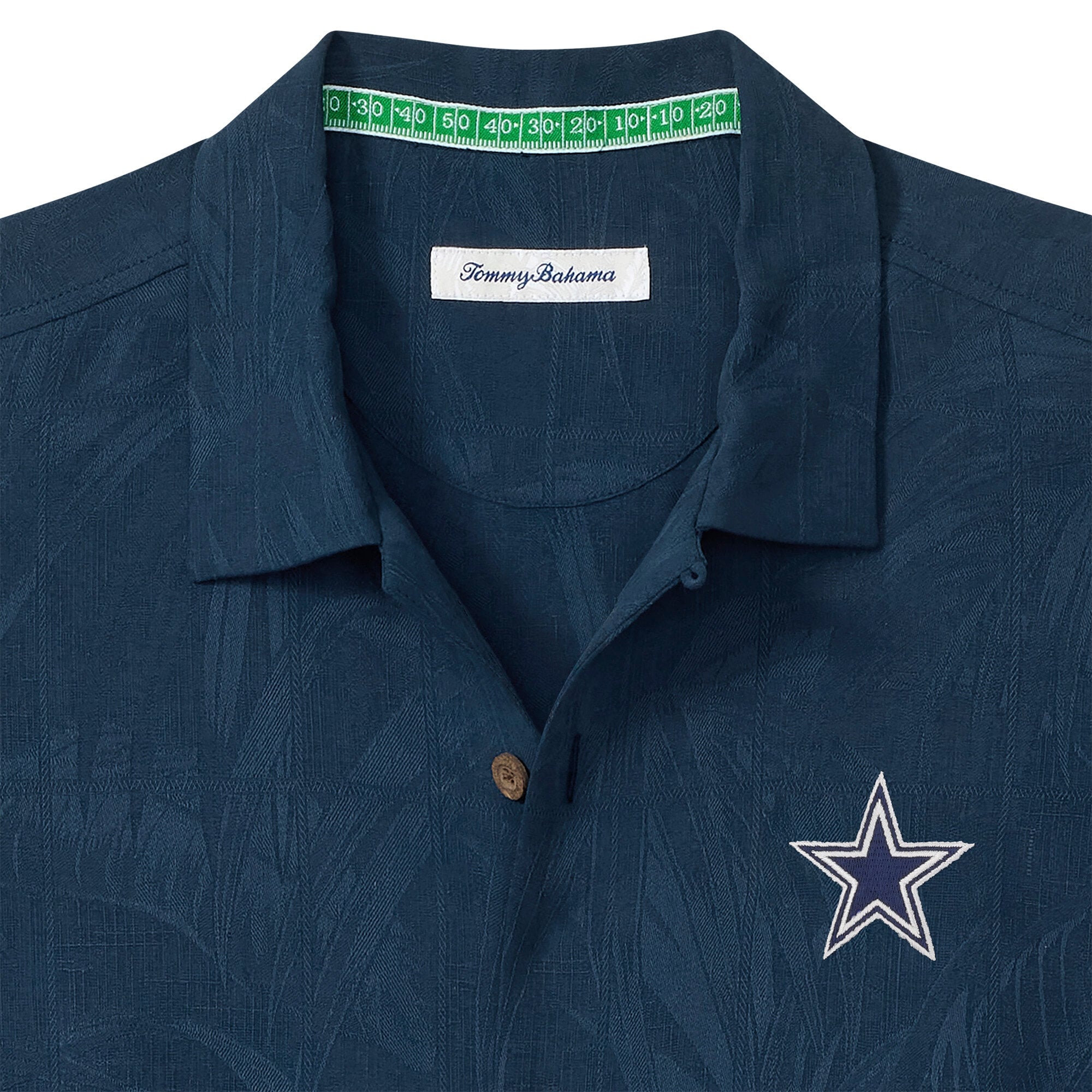 Chemise boutonnée Tommy Bahama Navy Dallas Cowboys Endzone Paradise IslandZone pour homme