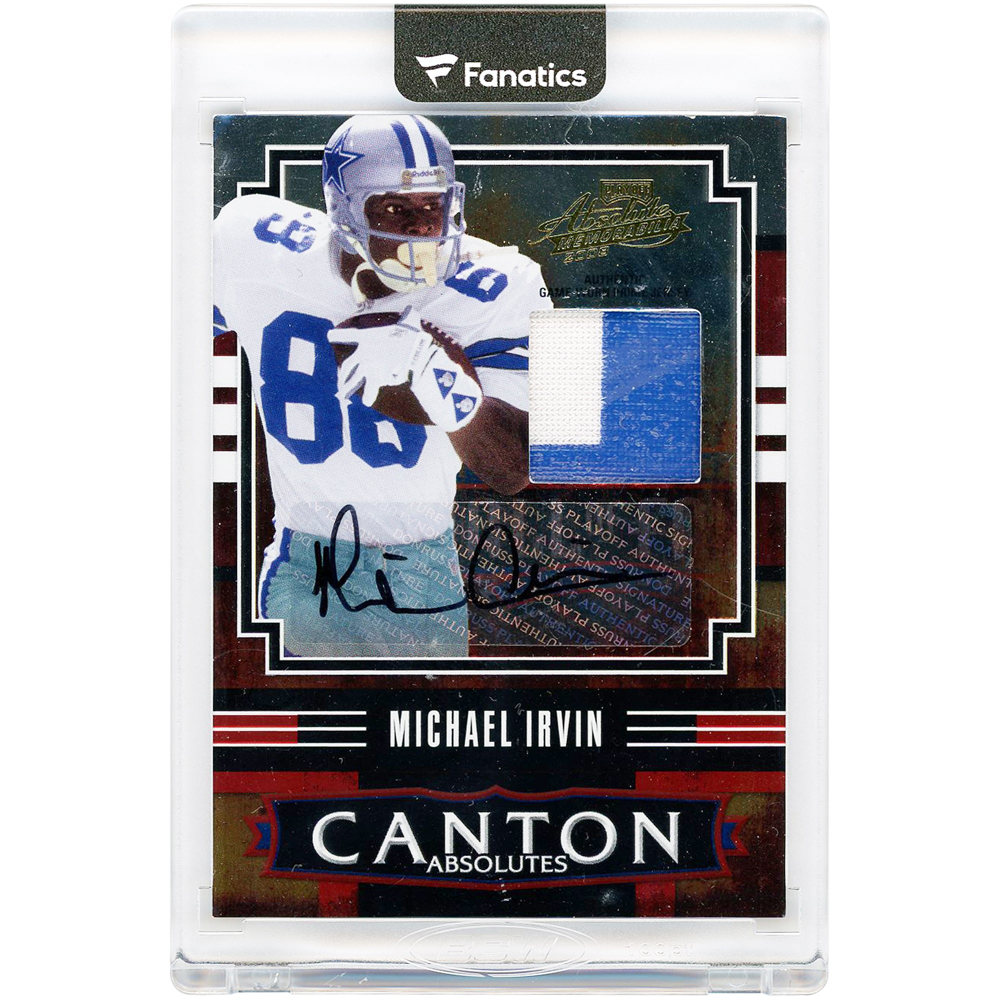 Carte autographiée de Michael Irvin (Dallas Cowboys) pour les séries éliminatoires de 2008, collection Absolute Memorabilia Canton Absolutes Materials Relic #CA-29 #8/20