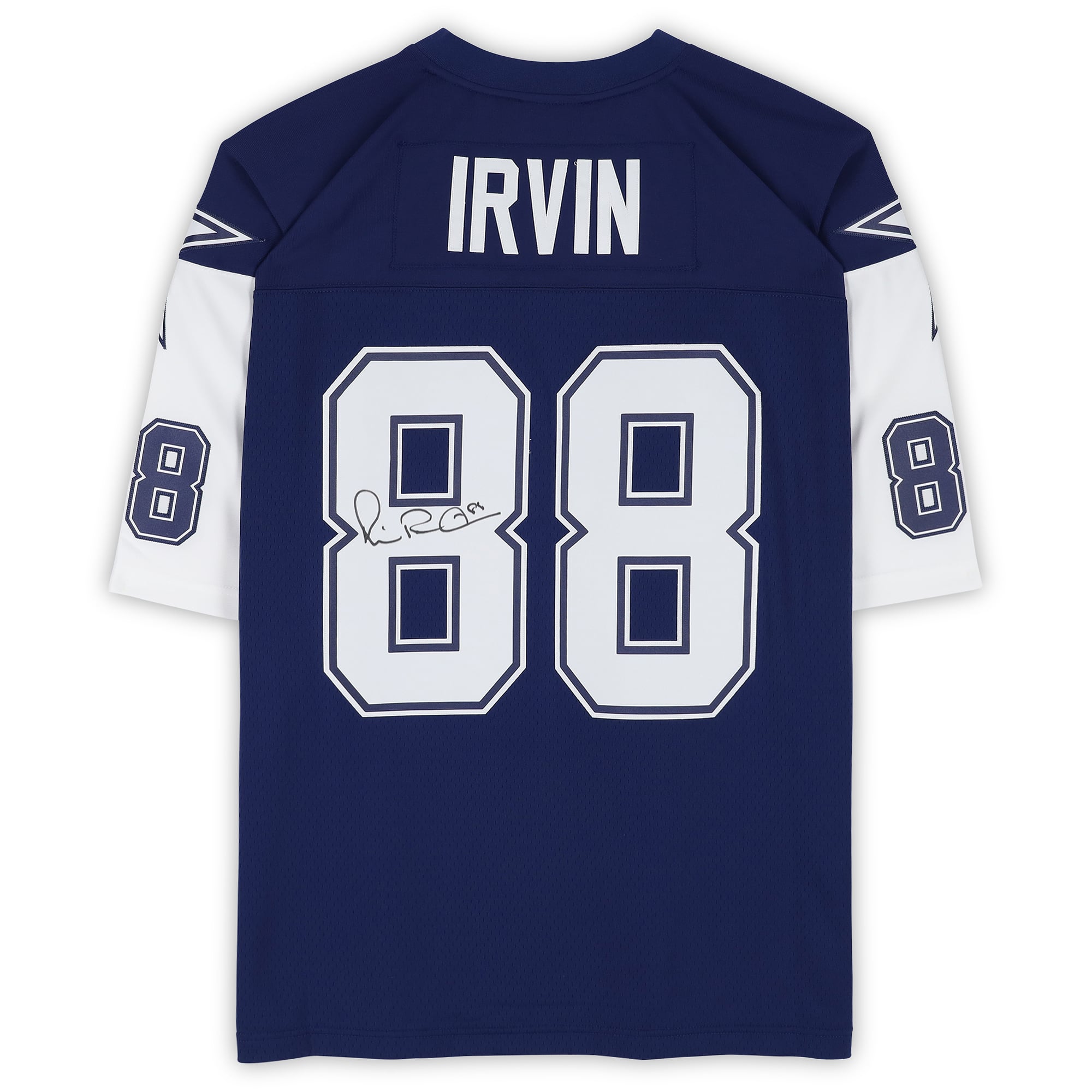 Maillot réplique Mitchell & Ness bleu marine autographié par Michael Irvin des Dallas Cowboys (1995)