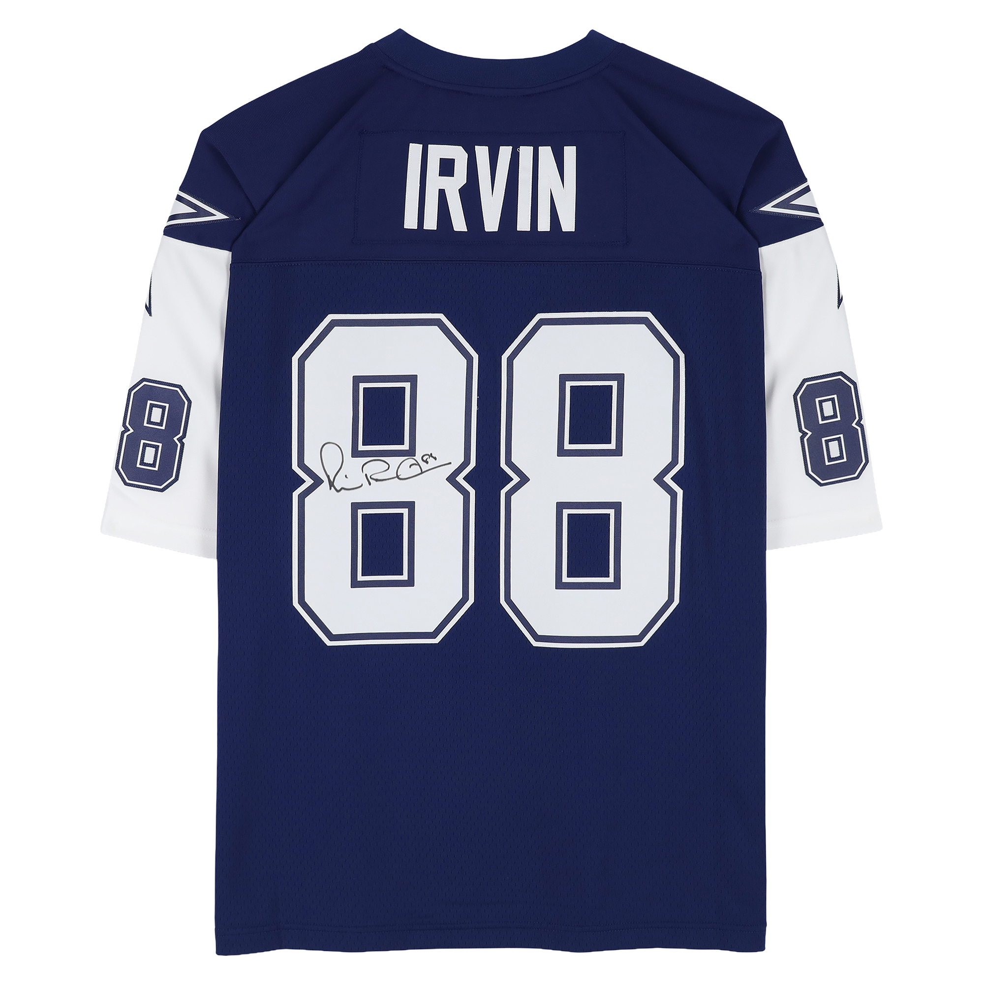 Maillot réplique Mitchell & Ness bleu marine autographié par Michael Irvin des Dallas Cowboys (1995)