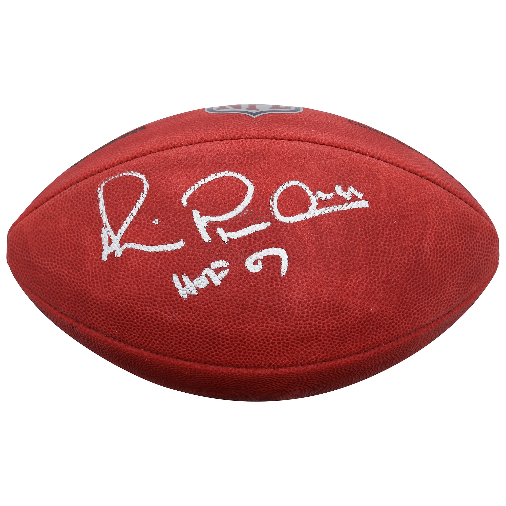 Ballon de football américain Wilson Duke en couleur, autographié par Michael Irvin des Dallas Cowboys, avec inscription « HOF 07 ».
