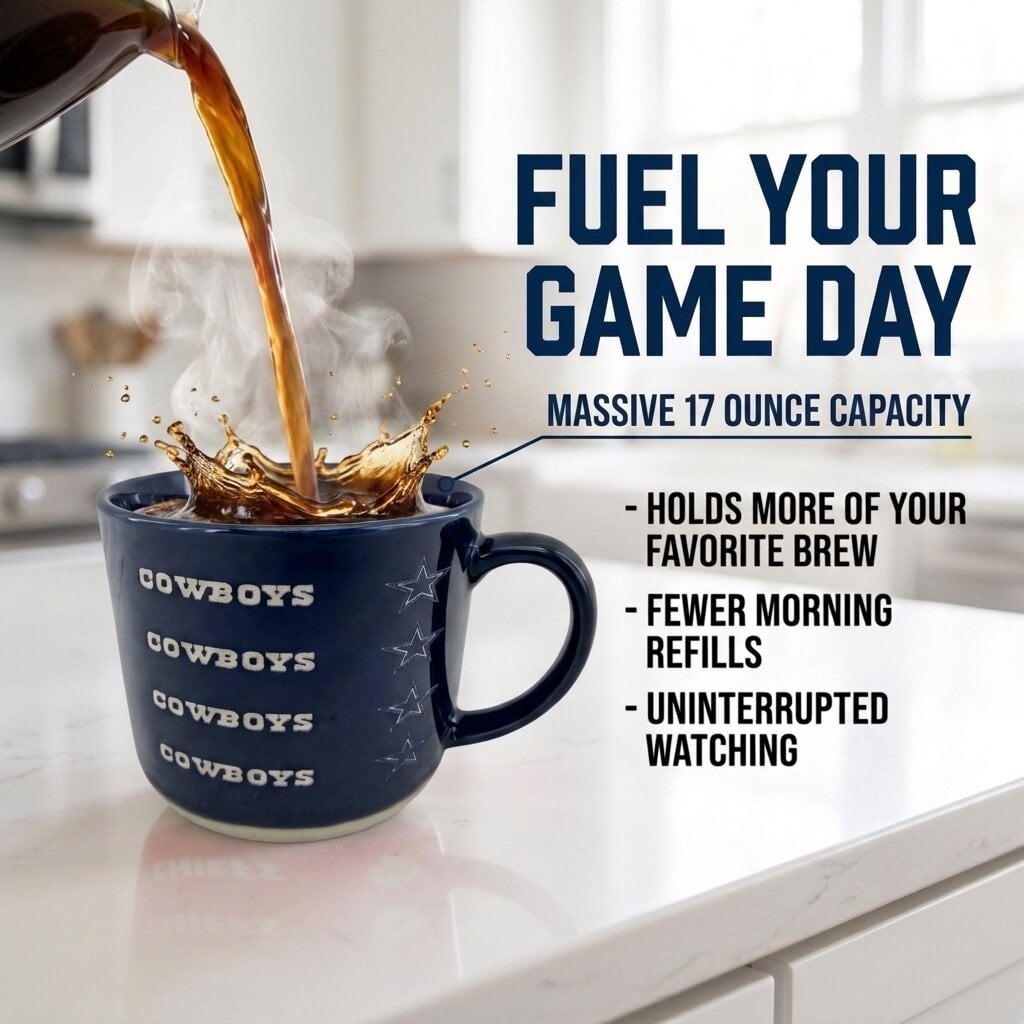 Mug Pegasus Dallas Cowboys 17 oz, logo ton sur ton, finition sablée