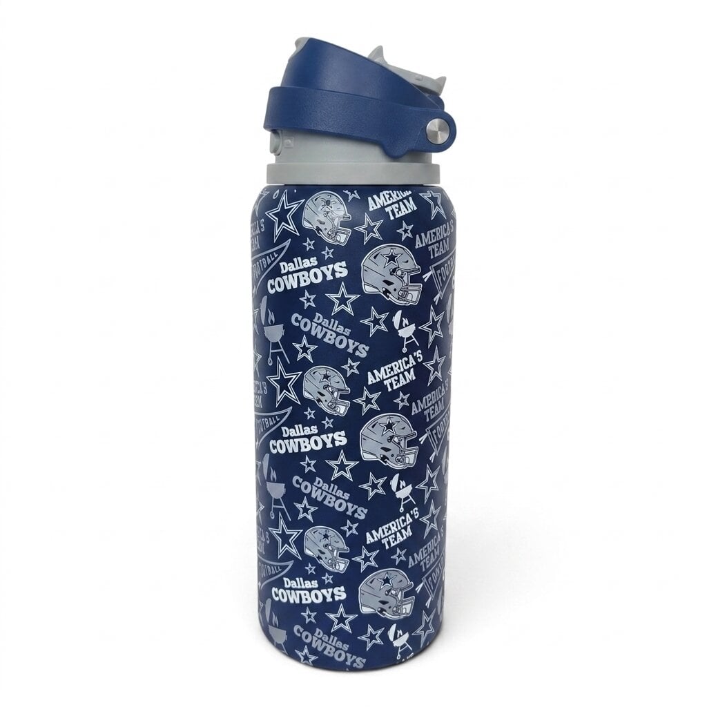 Gourde Pegasus Dallas Cowboys 32 oz en acier inoxydable ProPress avec fanion pour les jours de match