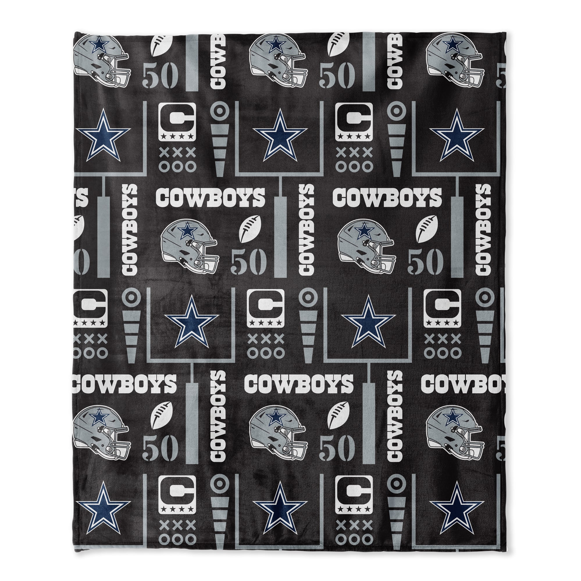 Pegasus Dallas Cowboys 50" x 60" Blackout Team Spirit Ultra Soft Throw & Plush Football Combo Pack