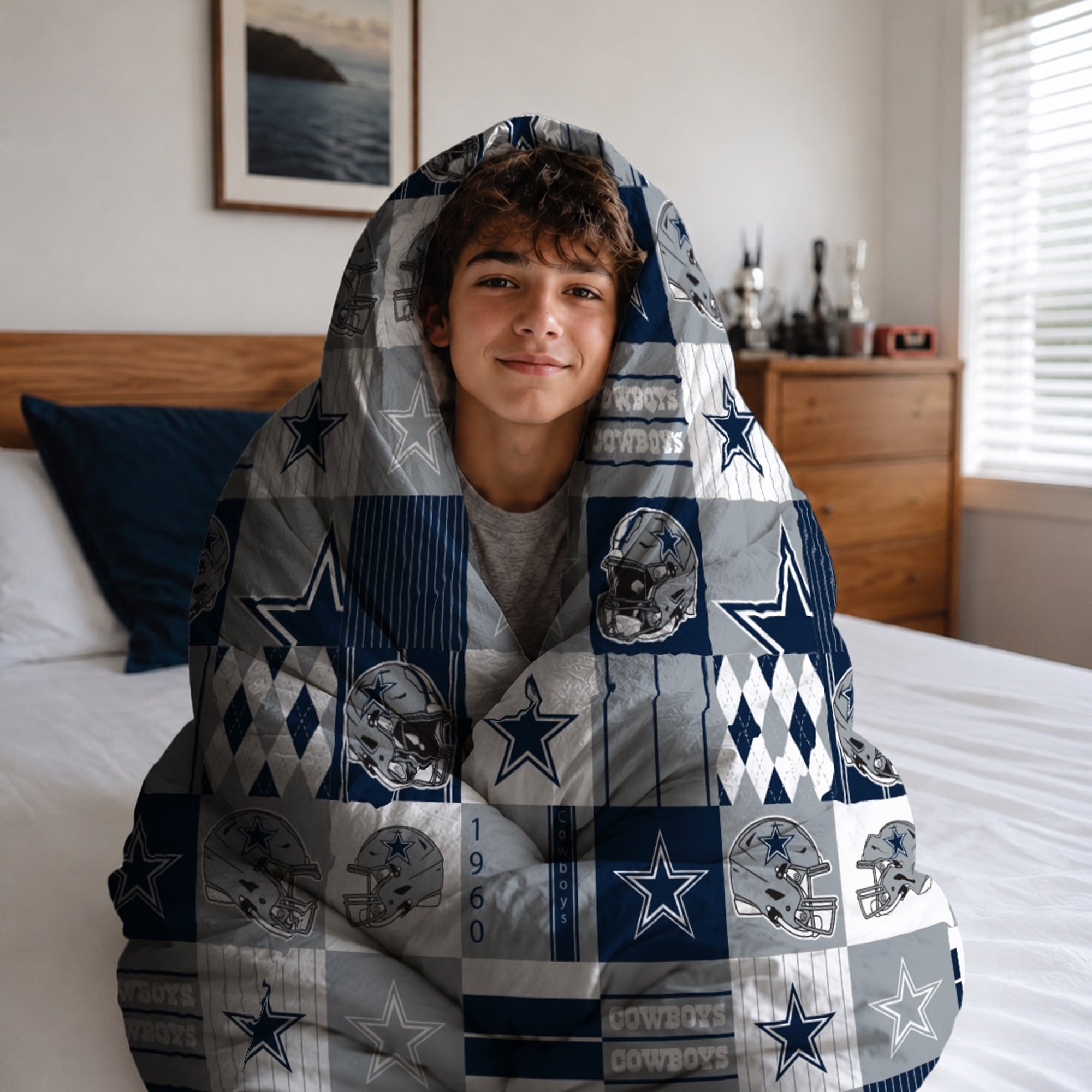 Ensemble de literie deux pièces Pegasus Dallas Cowboys Patchwork Plaid Twin/Twin XL