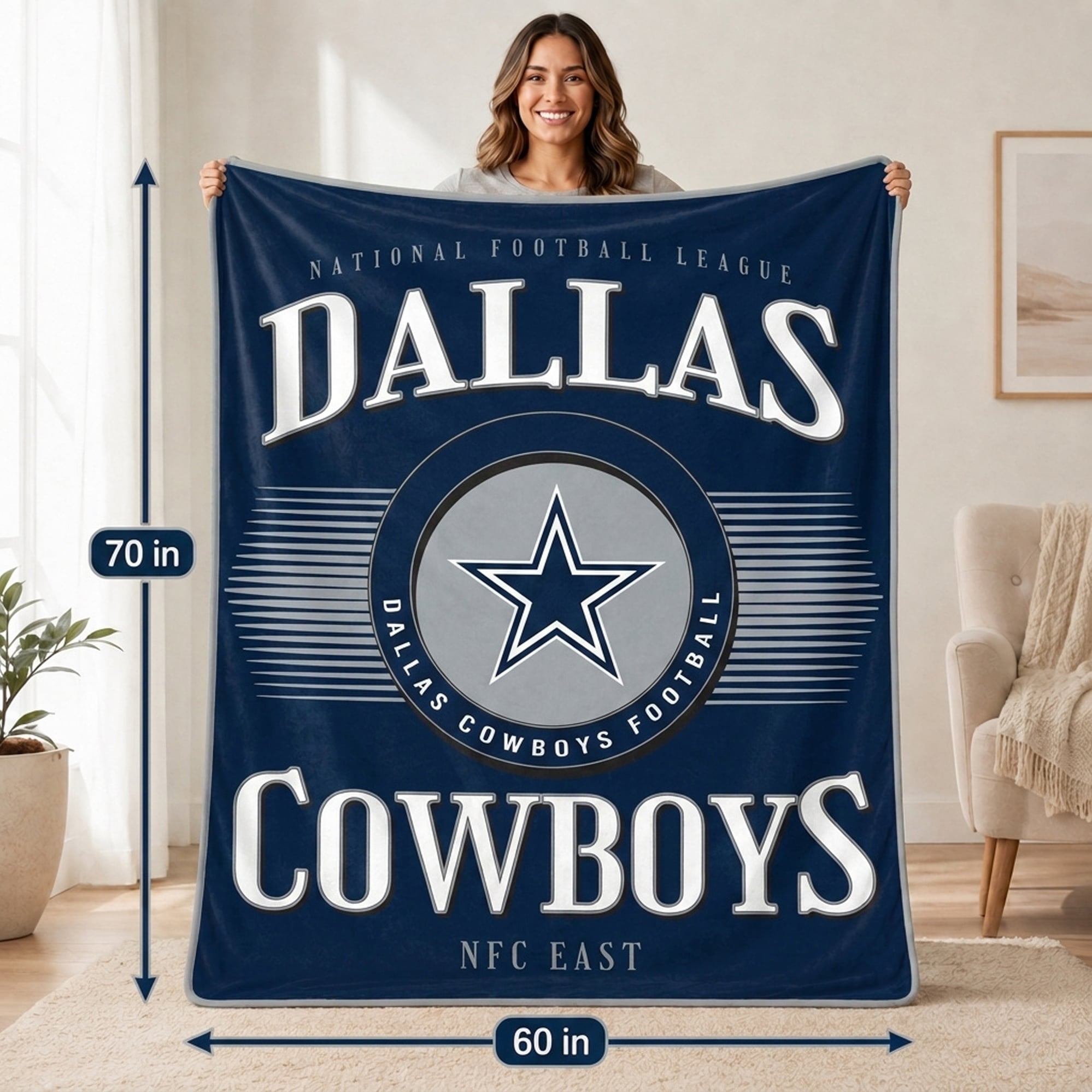 Pegasus Dallas Cowboys Spotlight Arch 60" x 70" Ultra Soft Throw Blanket